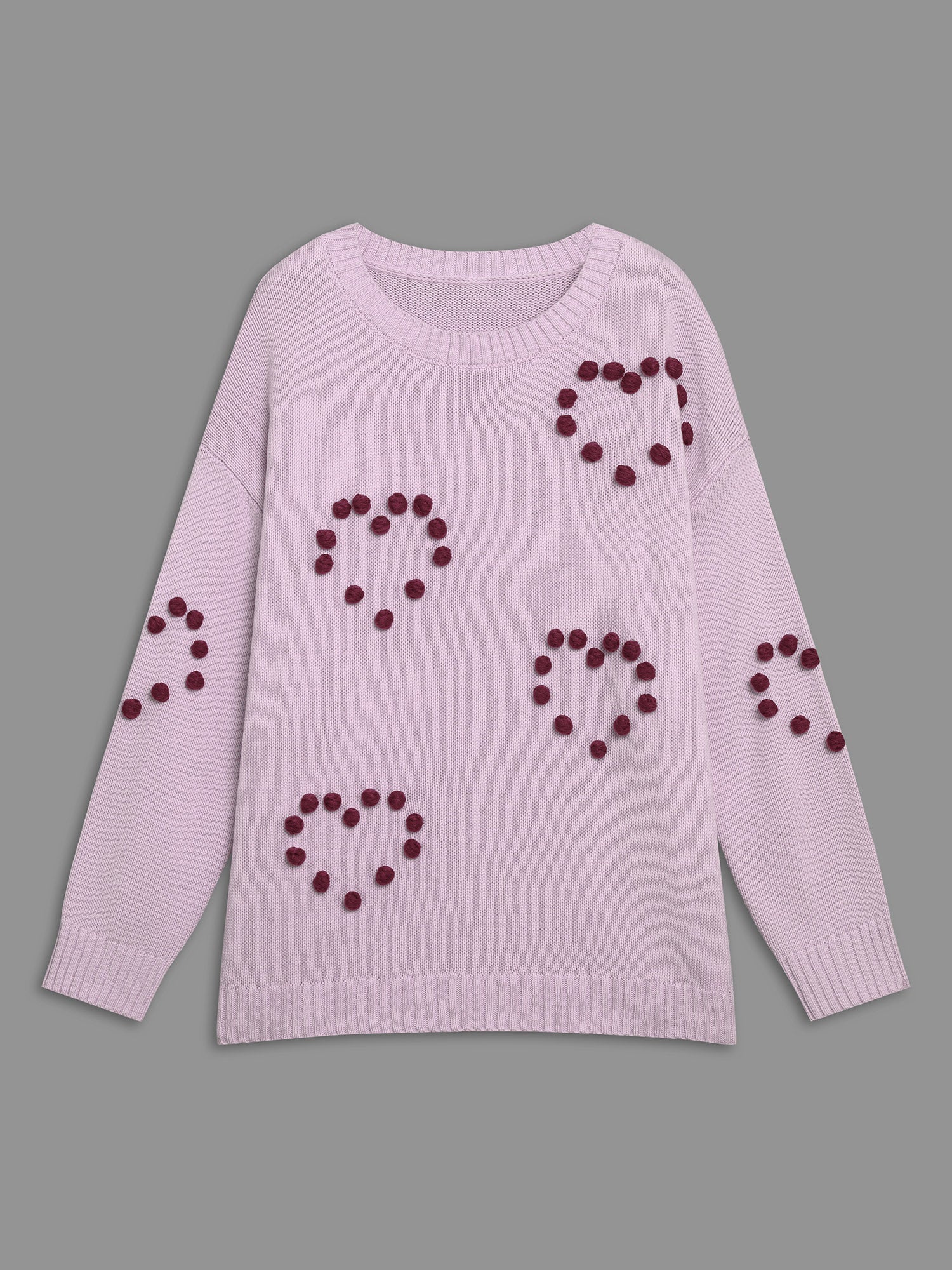 3D Hearts Drop Shoulder Sleeve Pullover - Image 8