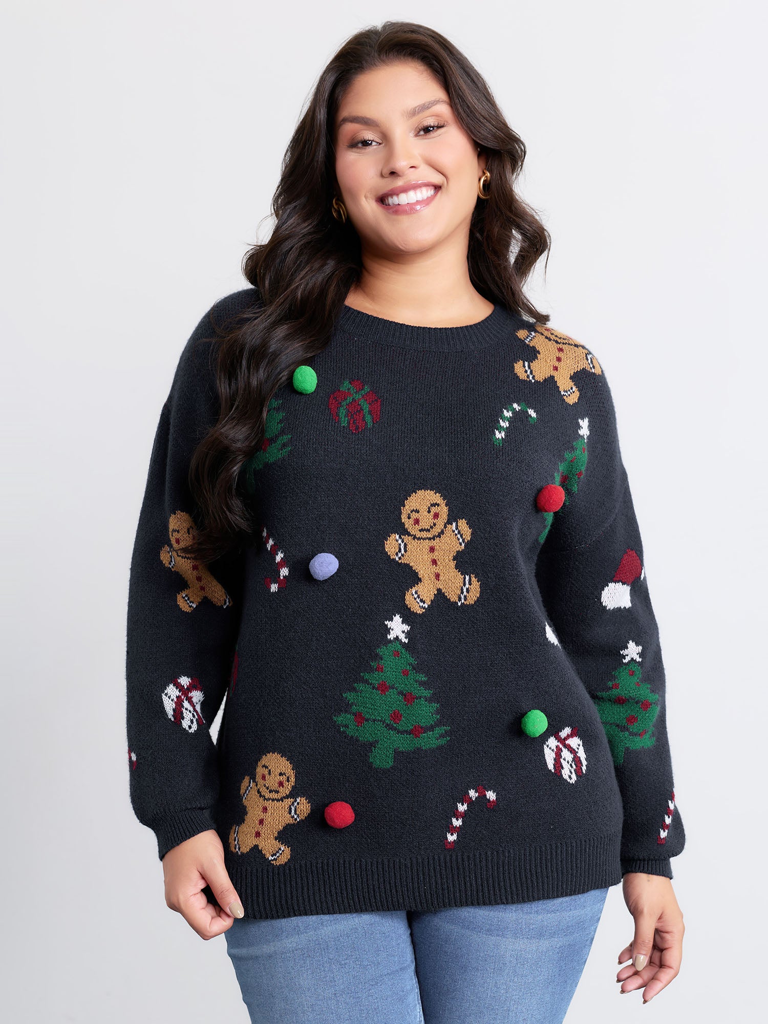 Supersoft 3D Holiday Pattern Jacquard Pullover - Image 2