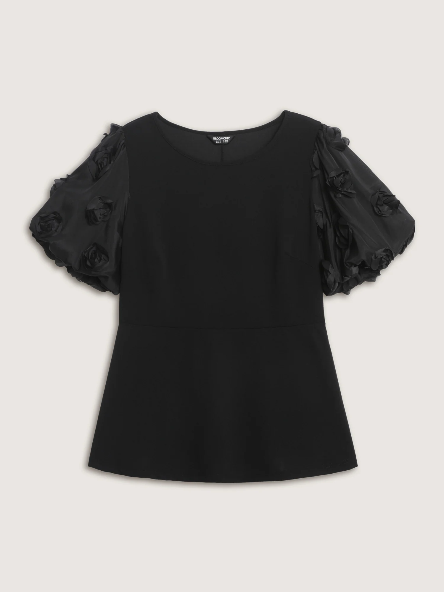 3D Textured Sleeve Cinched-Waist T-Shirt - Image 7