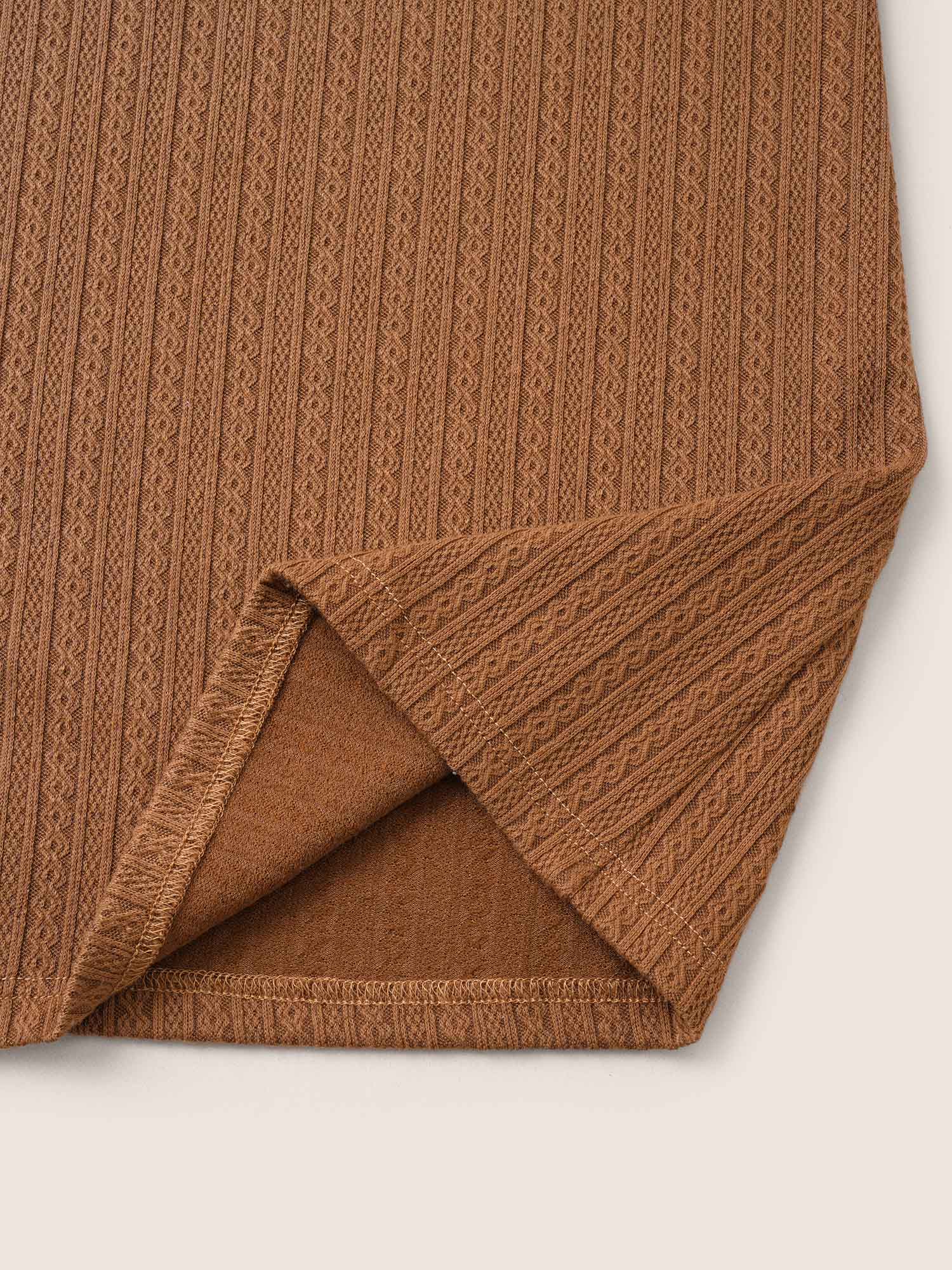 A Line Elastic Waist Knit Jacquard Skirt - Image 6