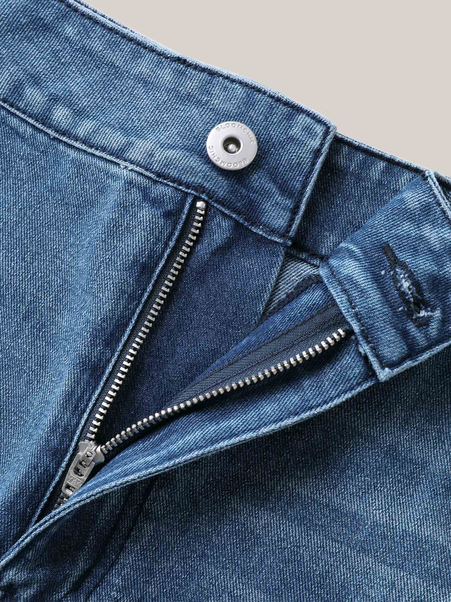 A-Line Midi Denim Skirt - Image 6