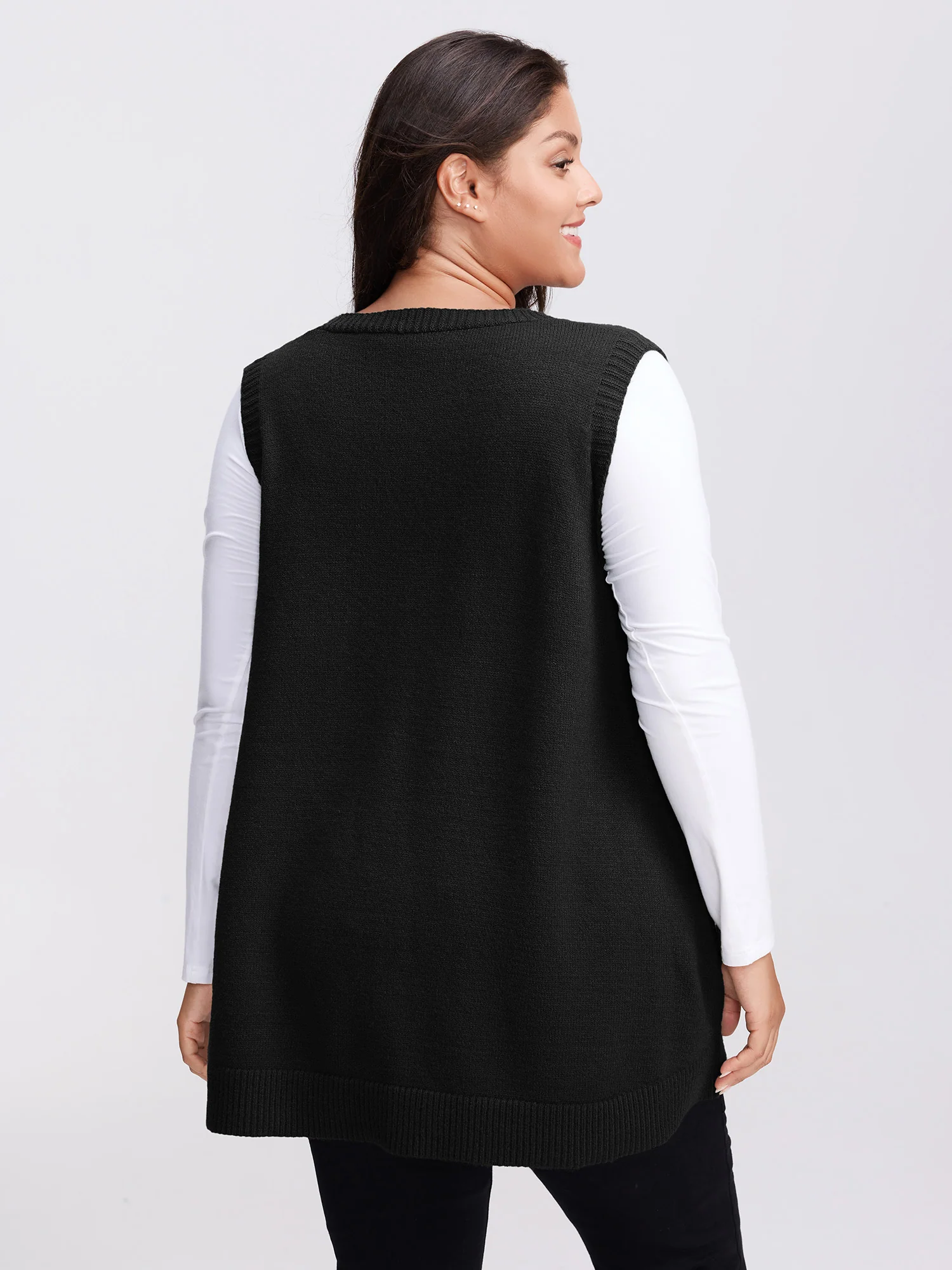 A-Line Pockets V-Neck Pullover - Image 10