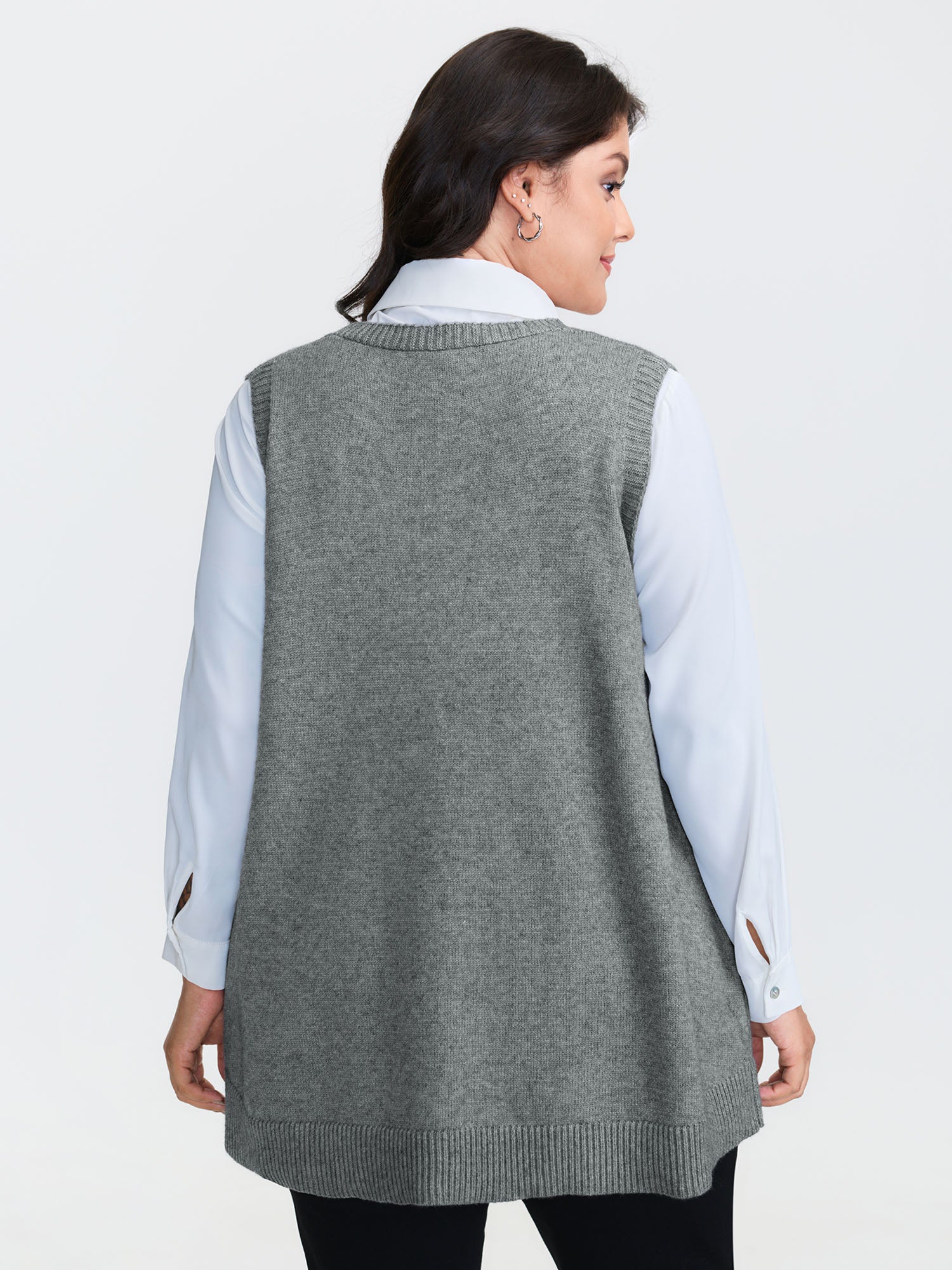 A-Line Pockets V-Neck Pullover - Image 19