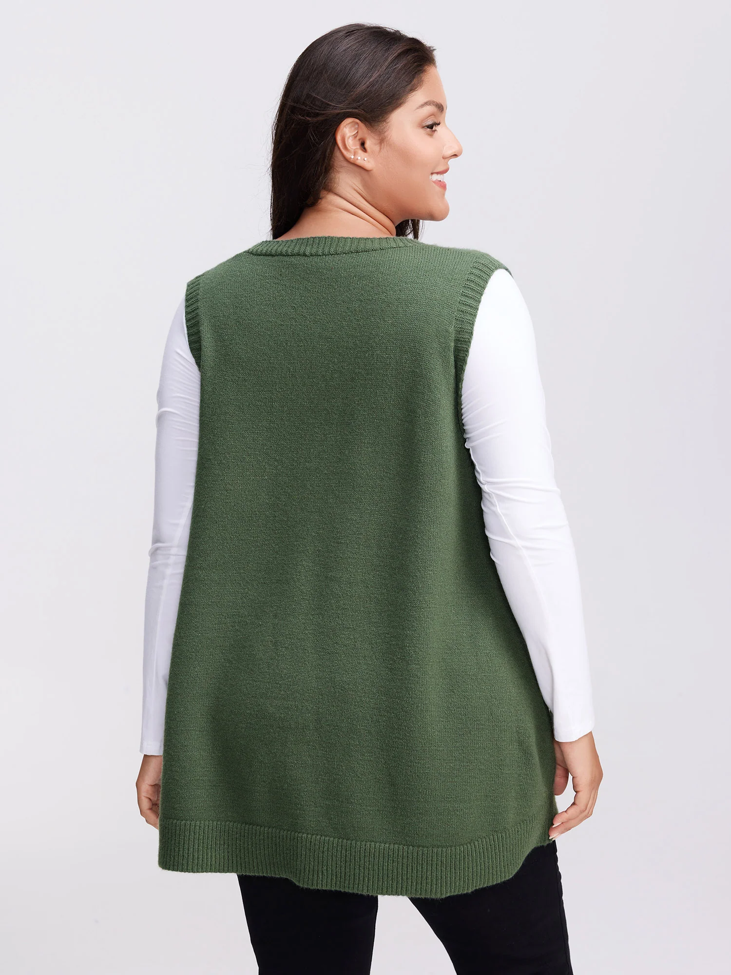 A-Line Pockets V-Neck Pullover - Image 4