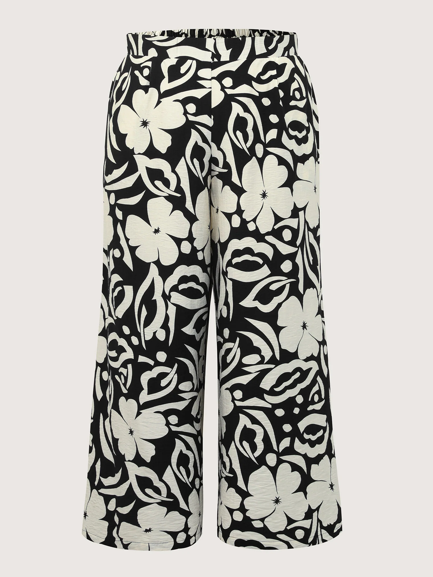 Abstract Floral Print Wide-Leg Pants - Image 5