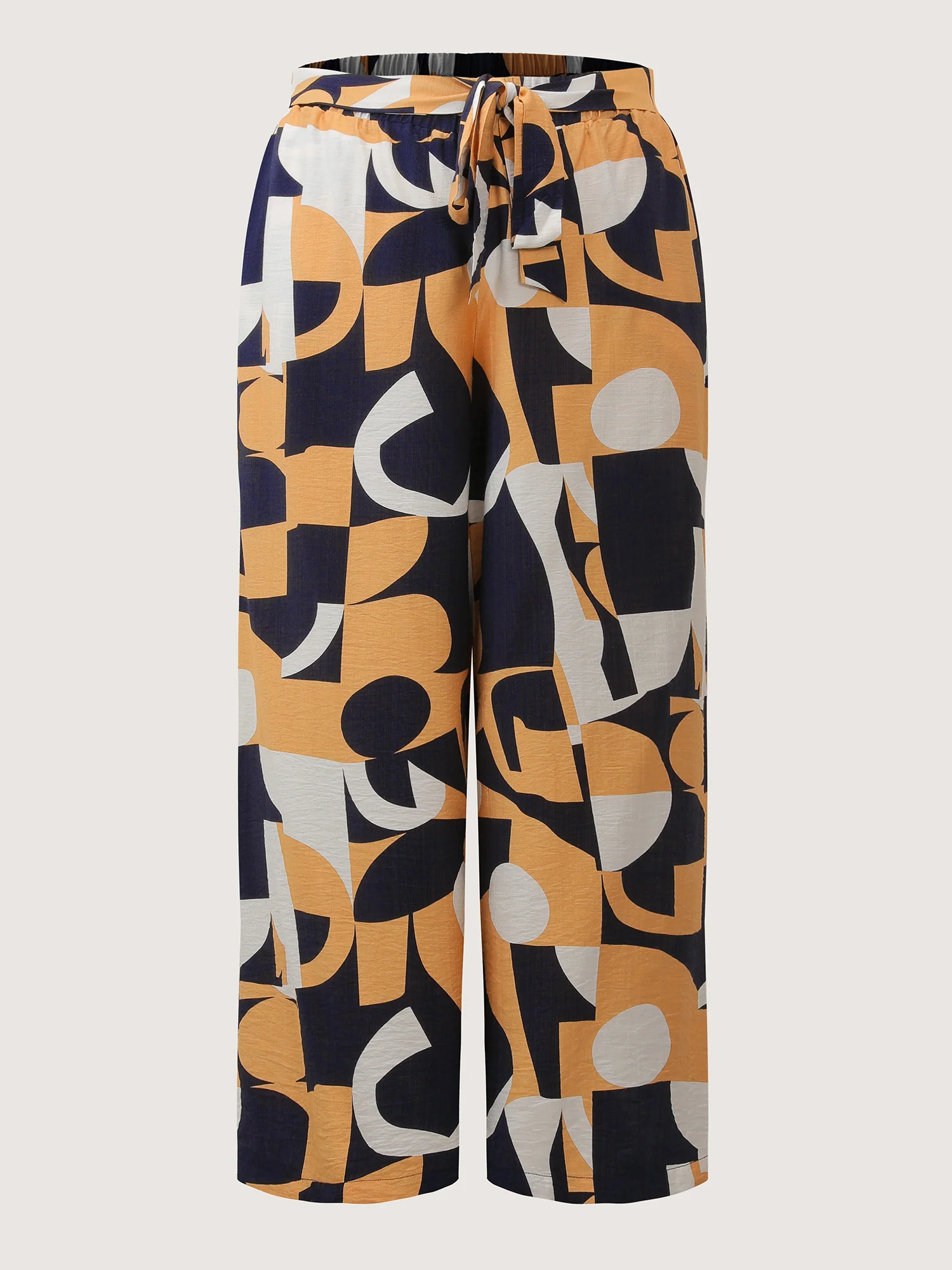 Abstract Print Belted Wide-Leg Pants - Image 8