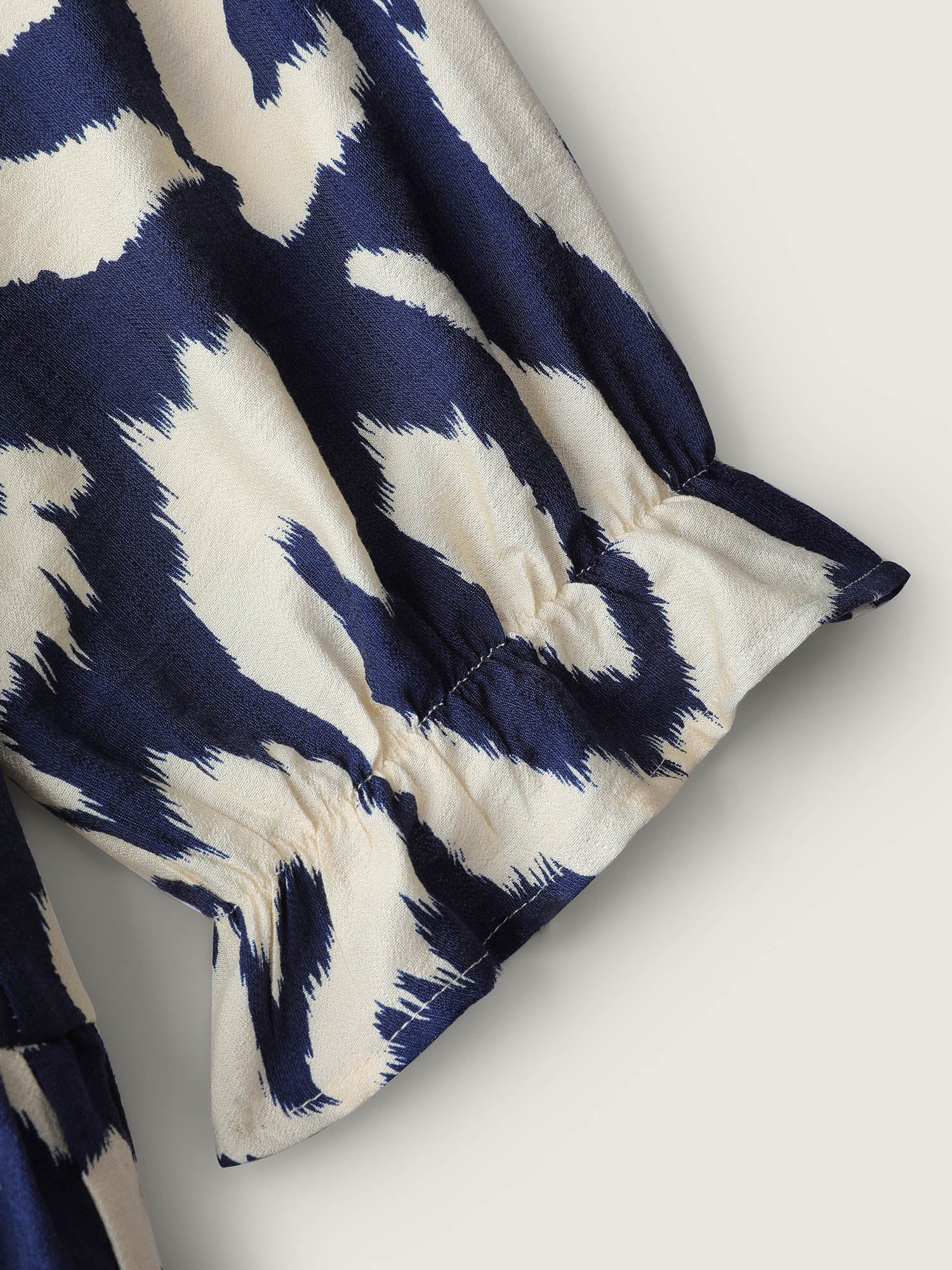 Abstract Print Cinched-Waist Midi Dress - Image 6