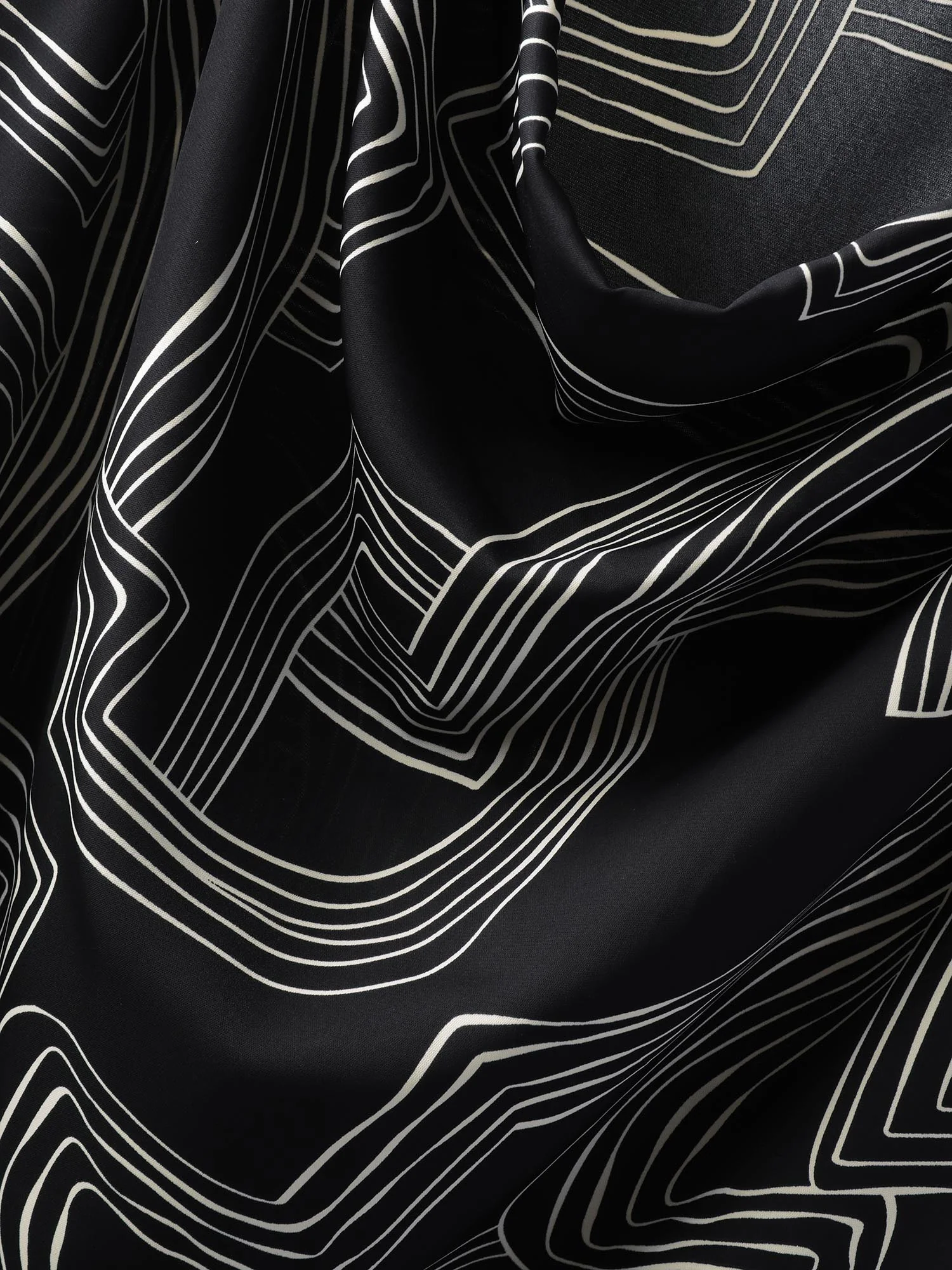 Abstract Print Cowl Neck Blouse - Image 7