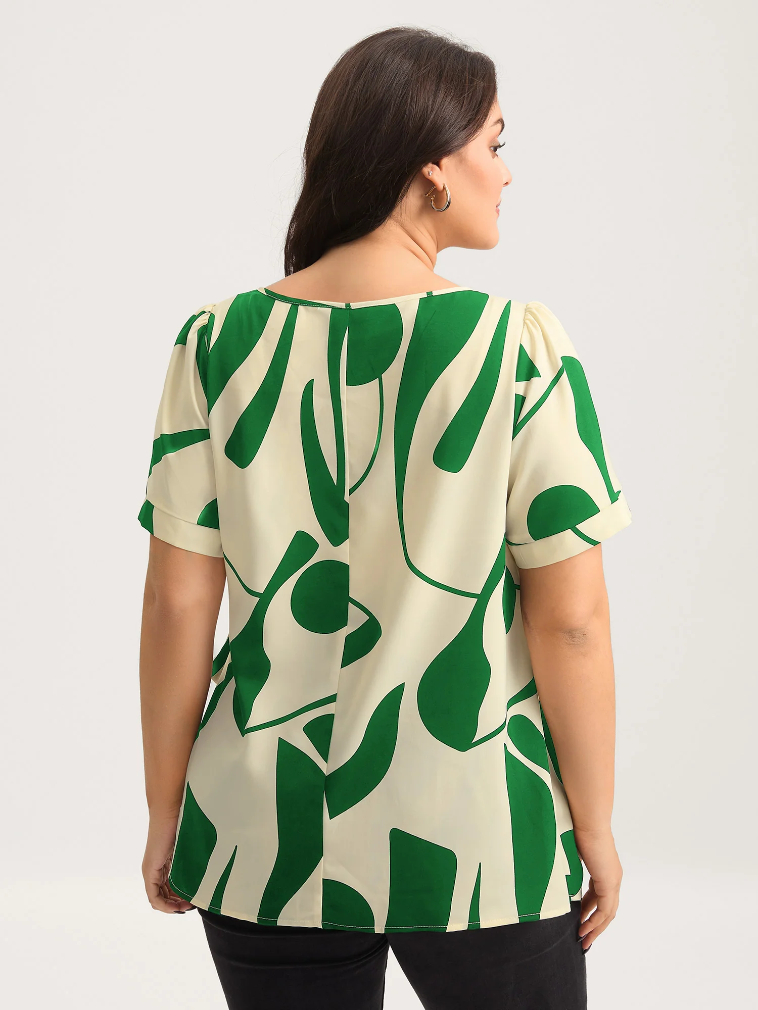 Abstract Print Knotted Blouse - Image 15