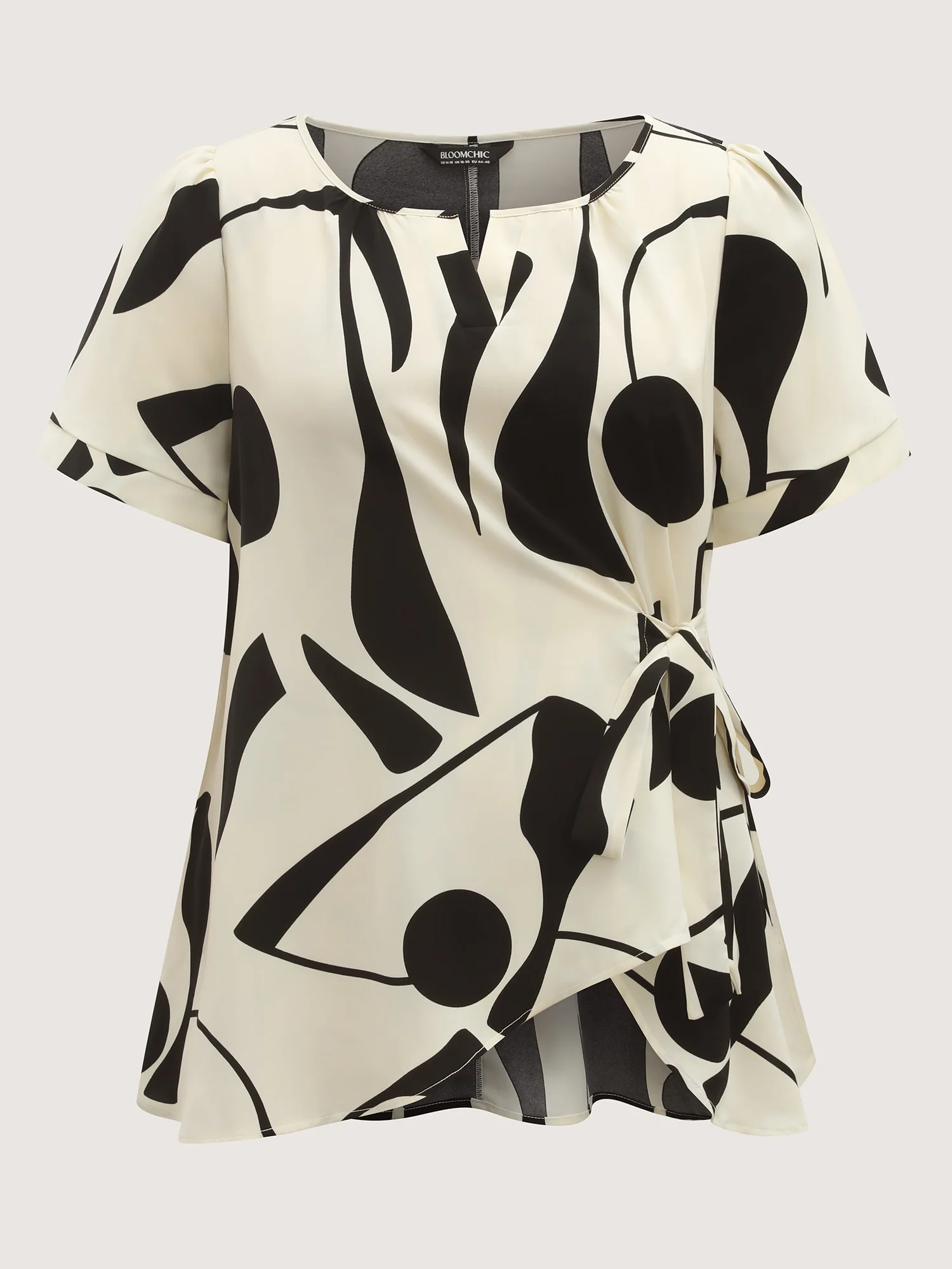 Abstract Print Knotted Blouse - Image 7