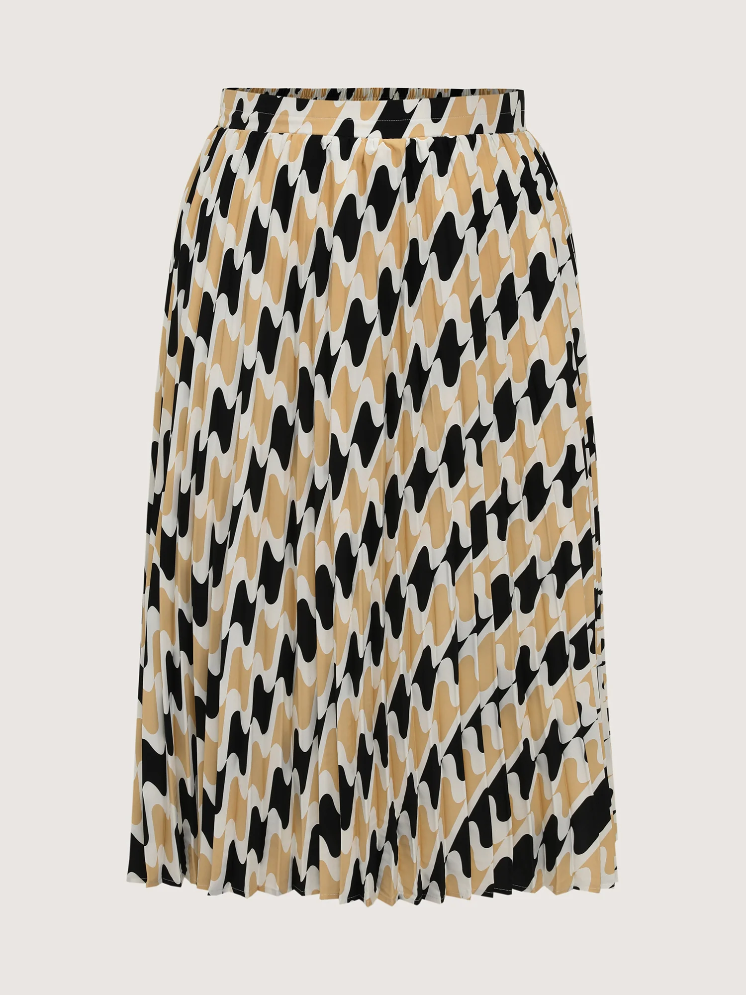 Abstract Print Pleated Maxi Dress - Image 8
