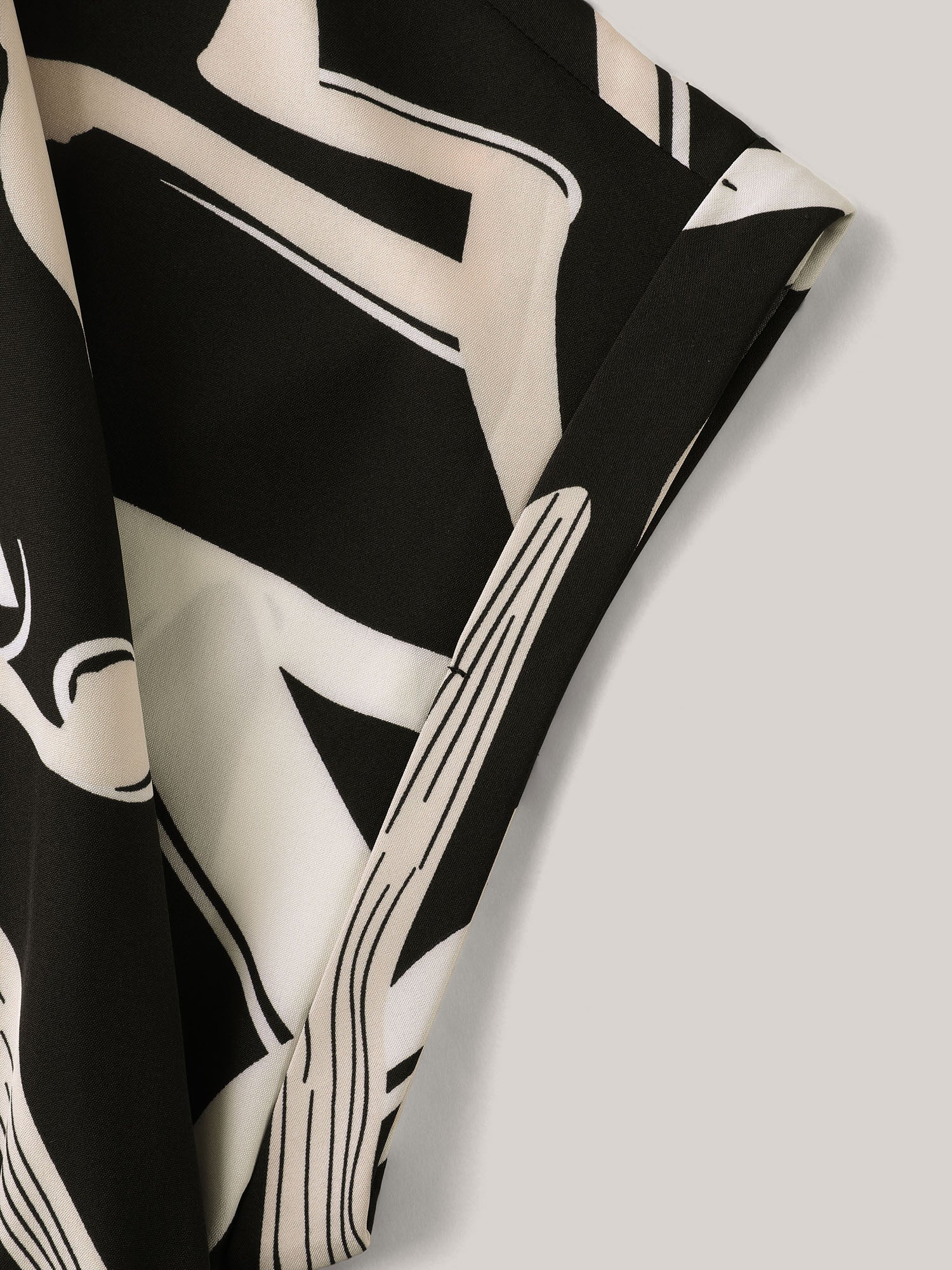 Abstract Print Ribbon Collar Midi Dress - Image 5