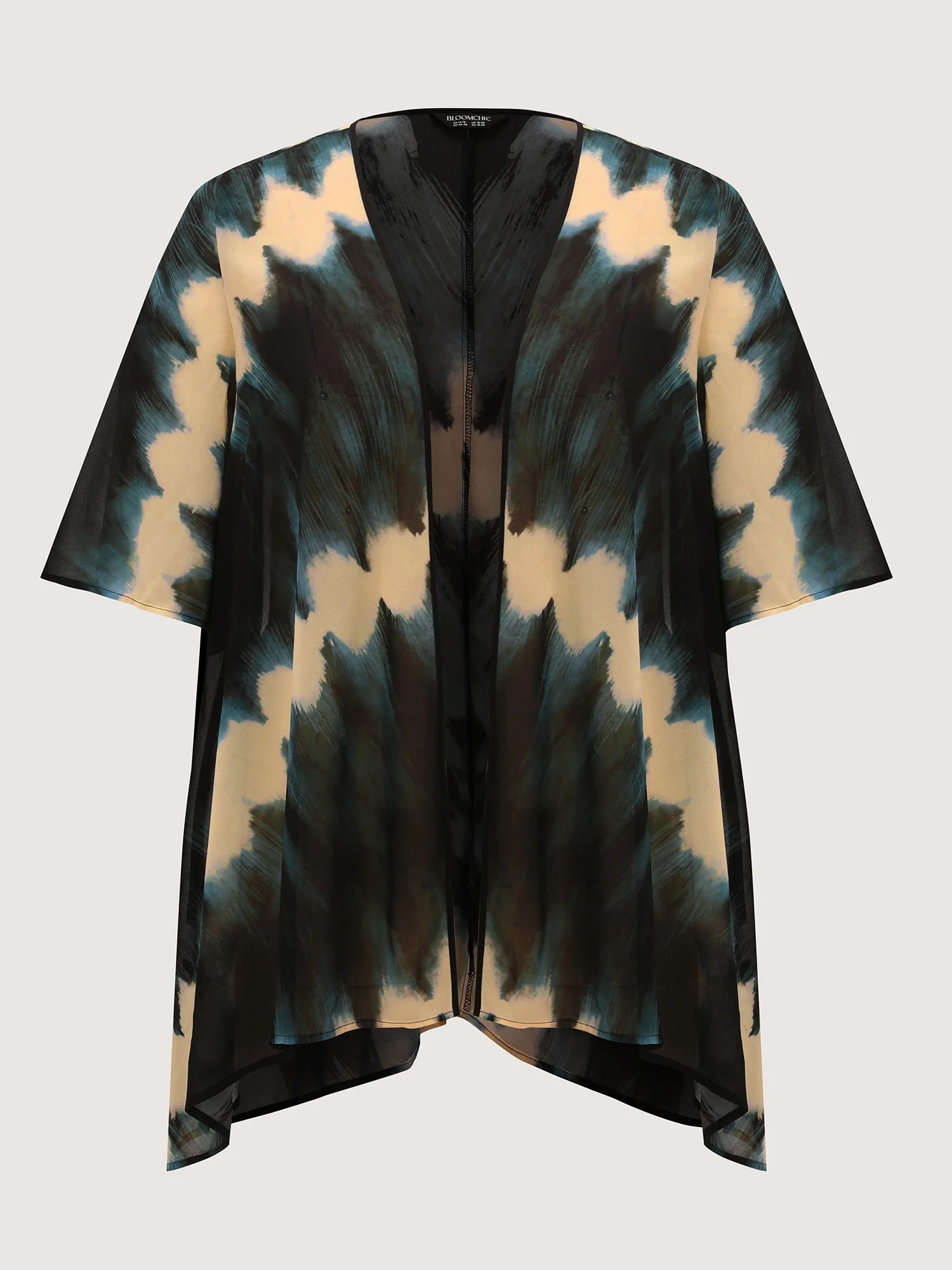 Abstract Print Sheer Open-Front Cover-Up - Image 6