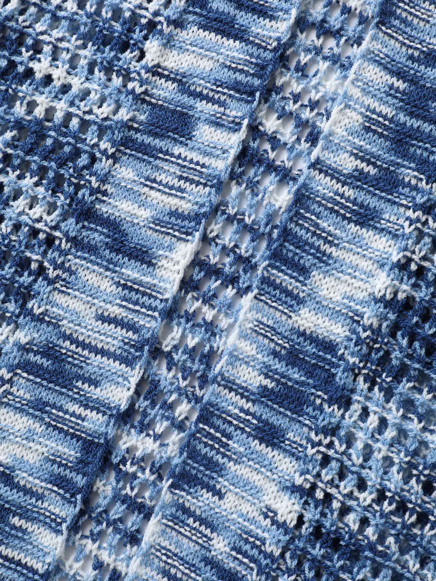 Abstract Textured Cut-Out Knit Cardigan - Image 5