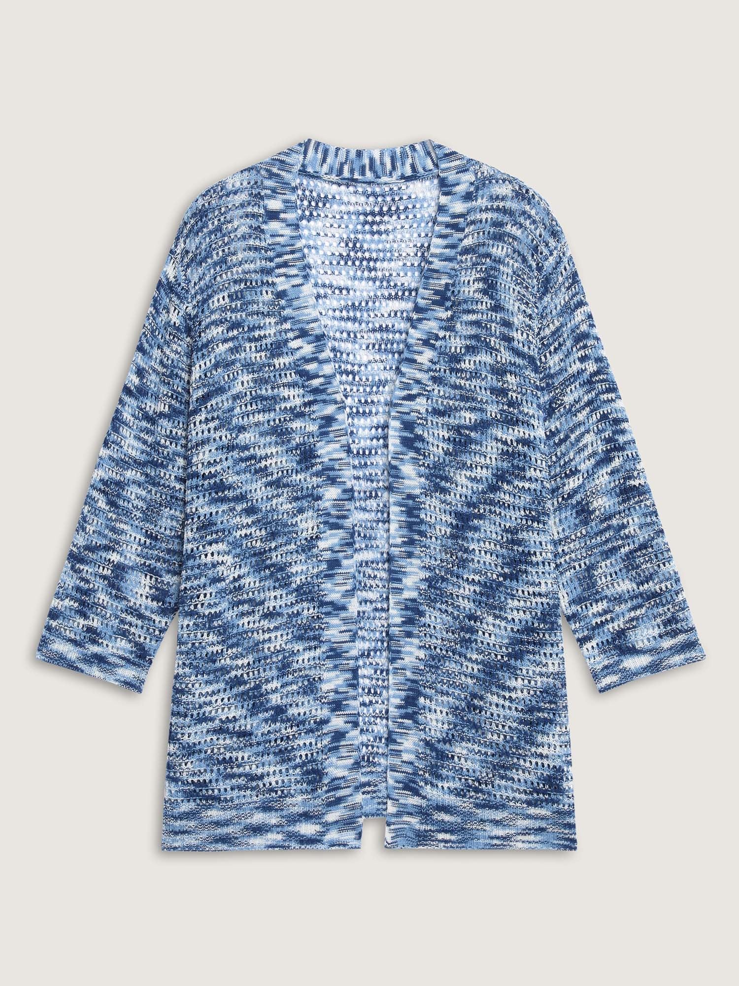 Abstract Textured Cut-Out Knit Cardigan - Image 7