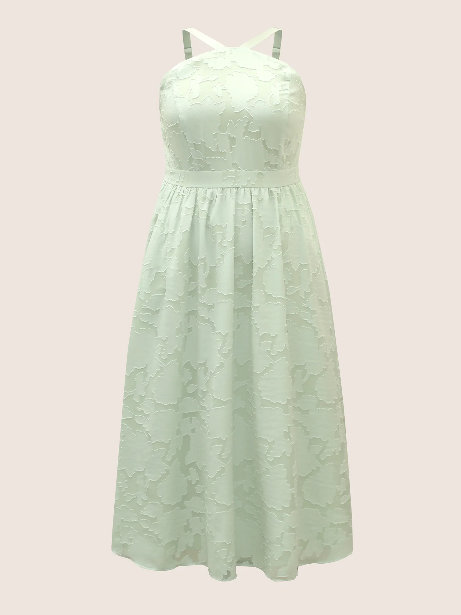 Abstract Textured Shirred Pocket Dress - Image 7