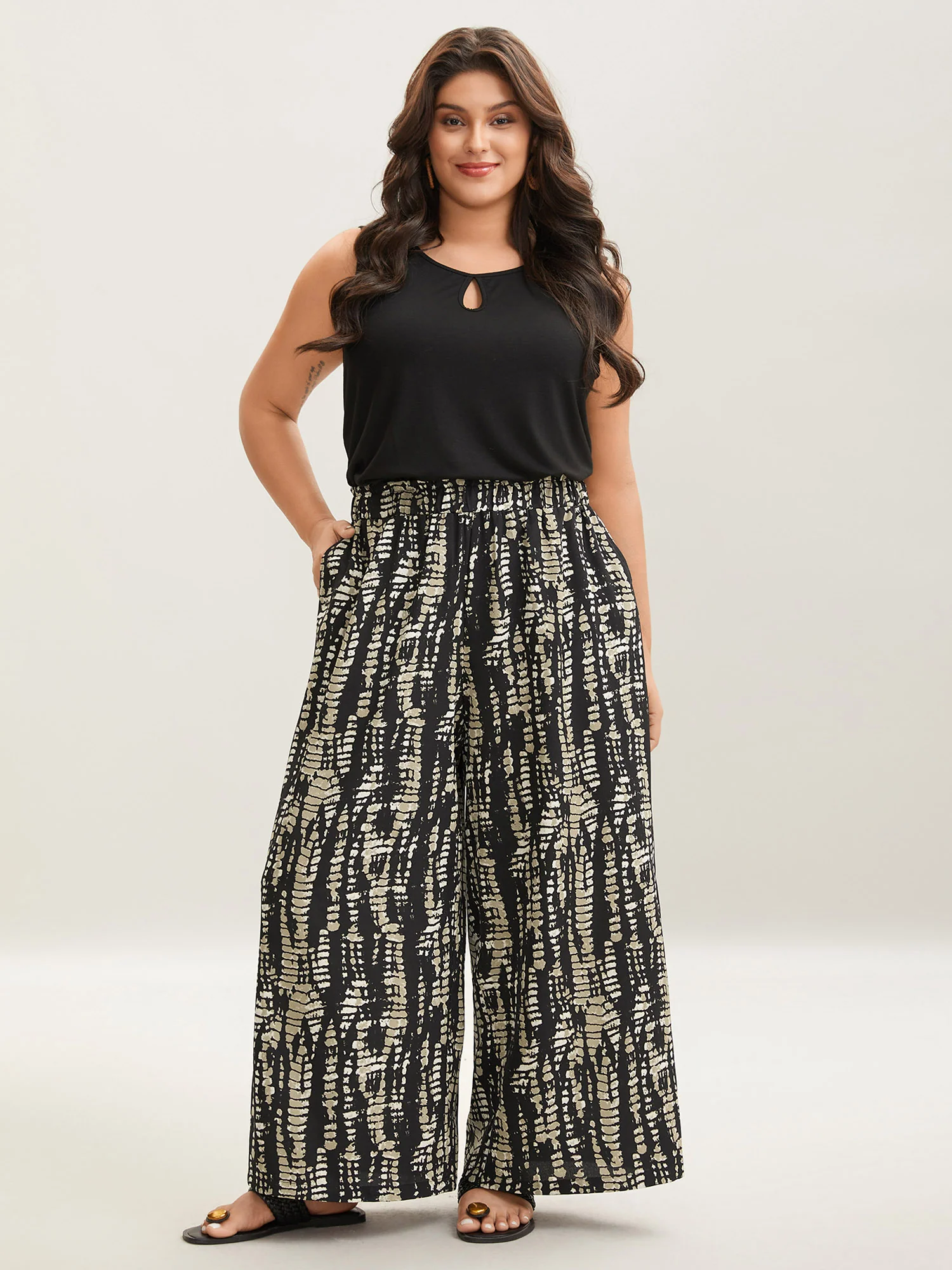 Abstract Tie-Dye Wide-Leg Pants - Image 3