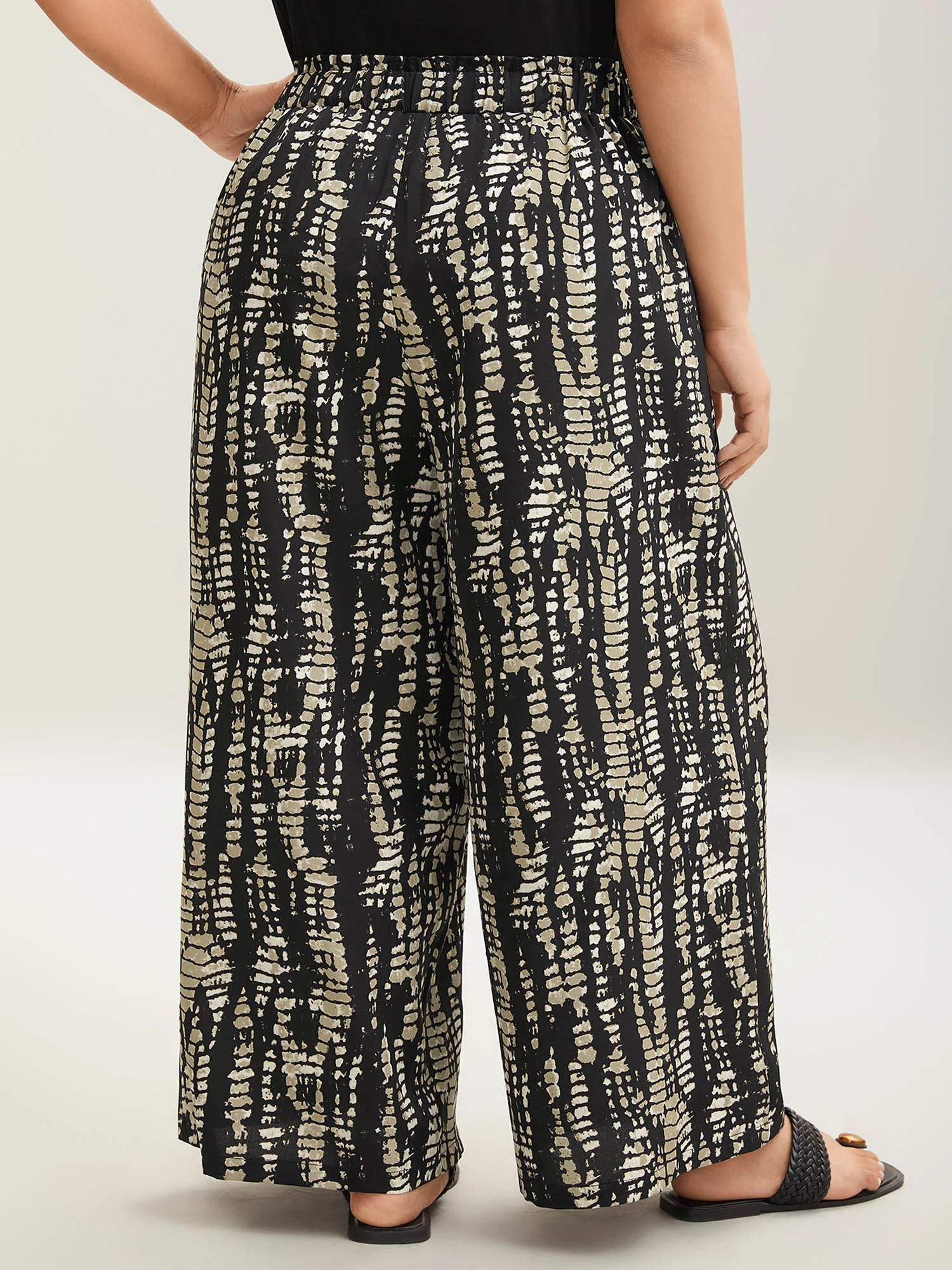 Abstract Tie-Dye Wide-Leg Pants - Image 4
