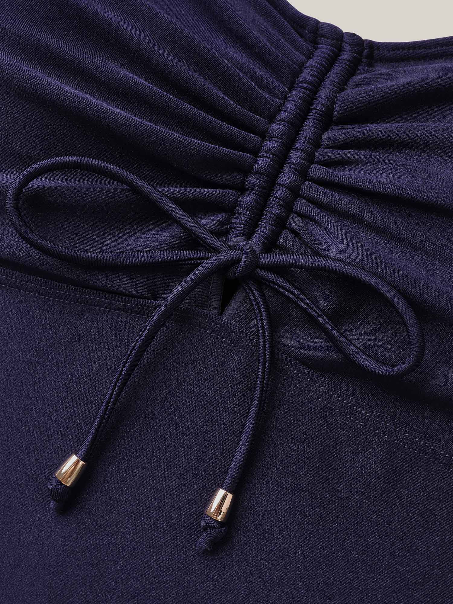 Adjustable Back-Tie Cinched One-Piece Swimsuit - Image 6