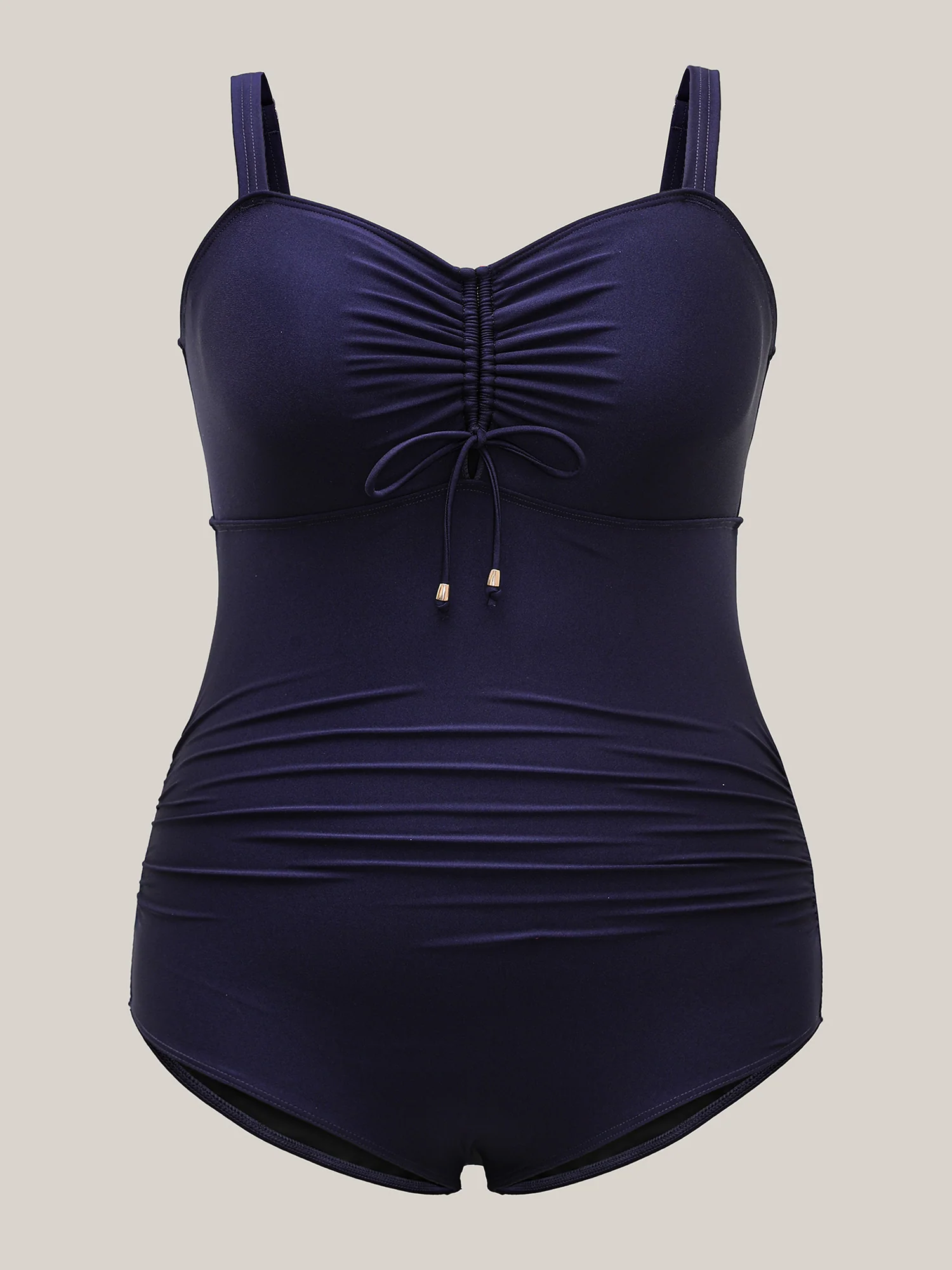 Adjustable Back-Tie Cinched One-Piece Swimsuit - Image 8