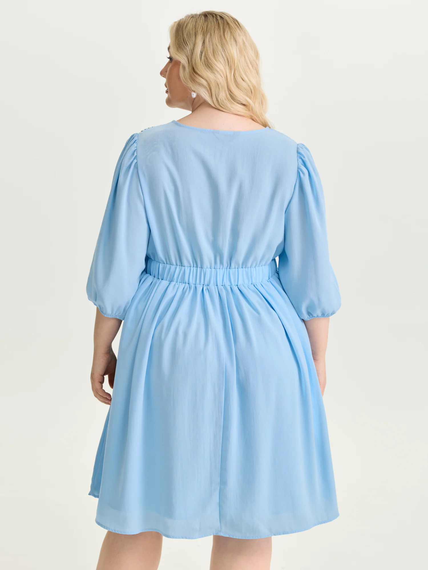 Adjustable Bodice Toothpick Pleat Mini Dress - Image 5