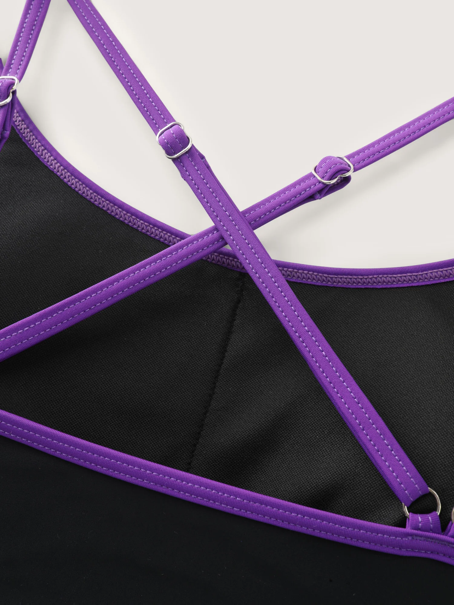 Adjustable Color Contrast Straps Swim Top - Image 5