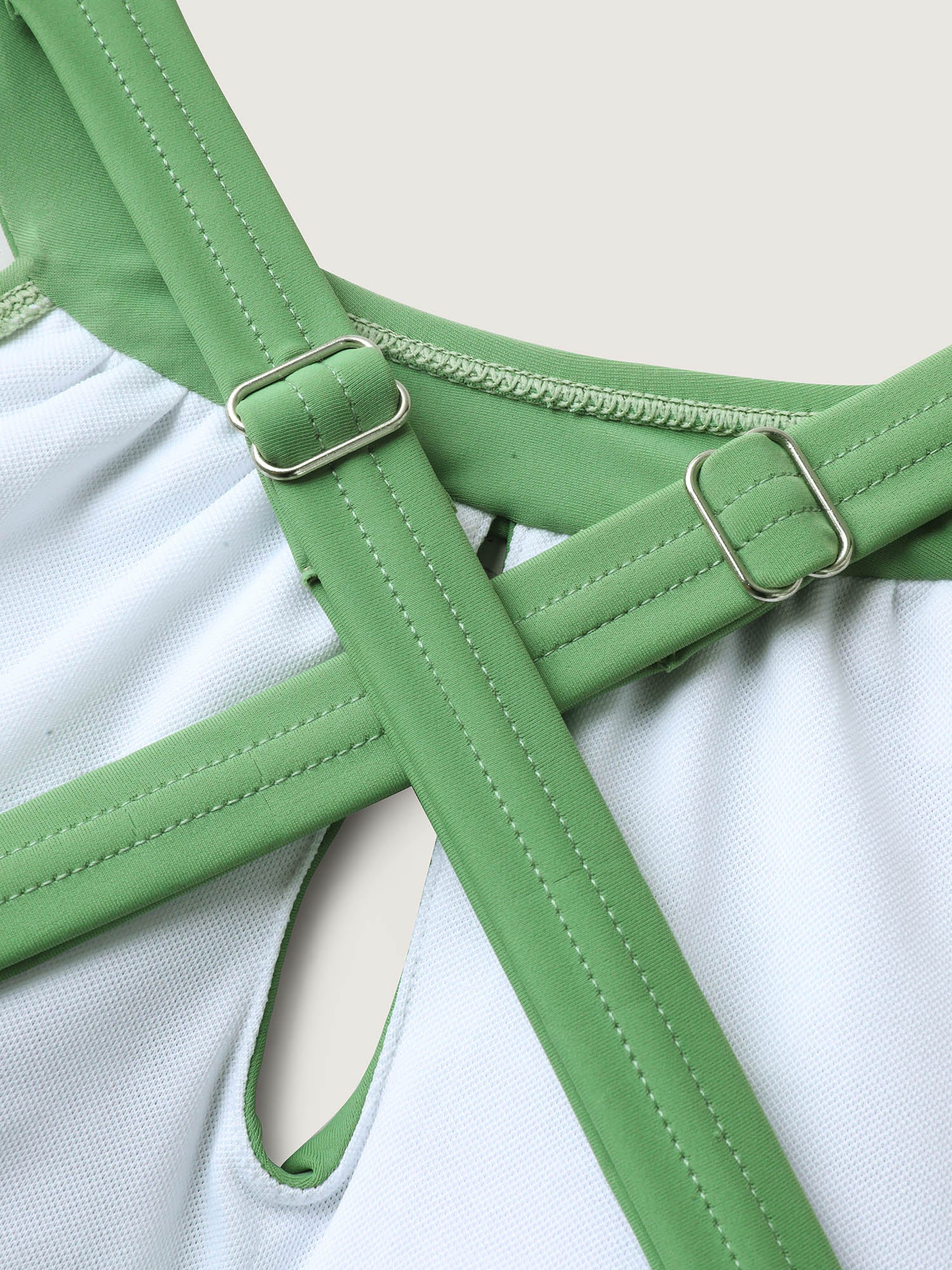 Adjustable Cross-Straps Cut-Out Swim Top - Image 6