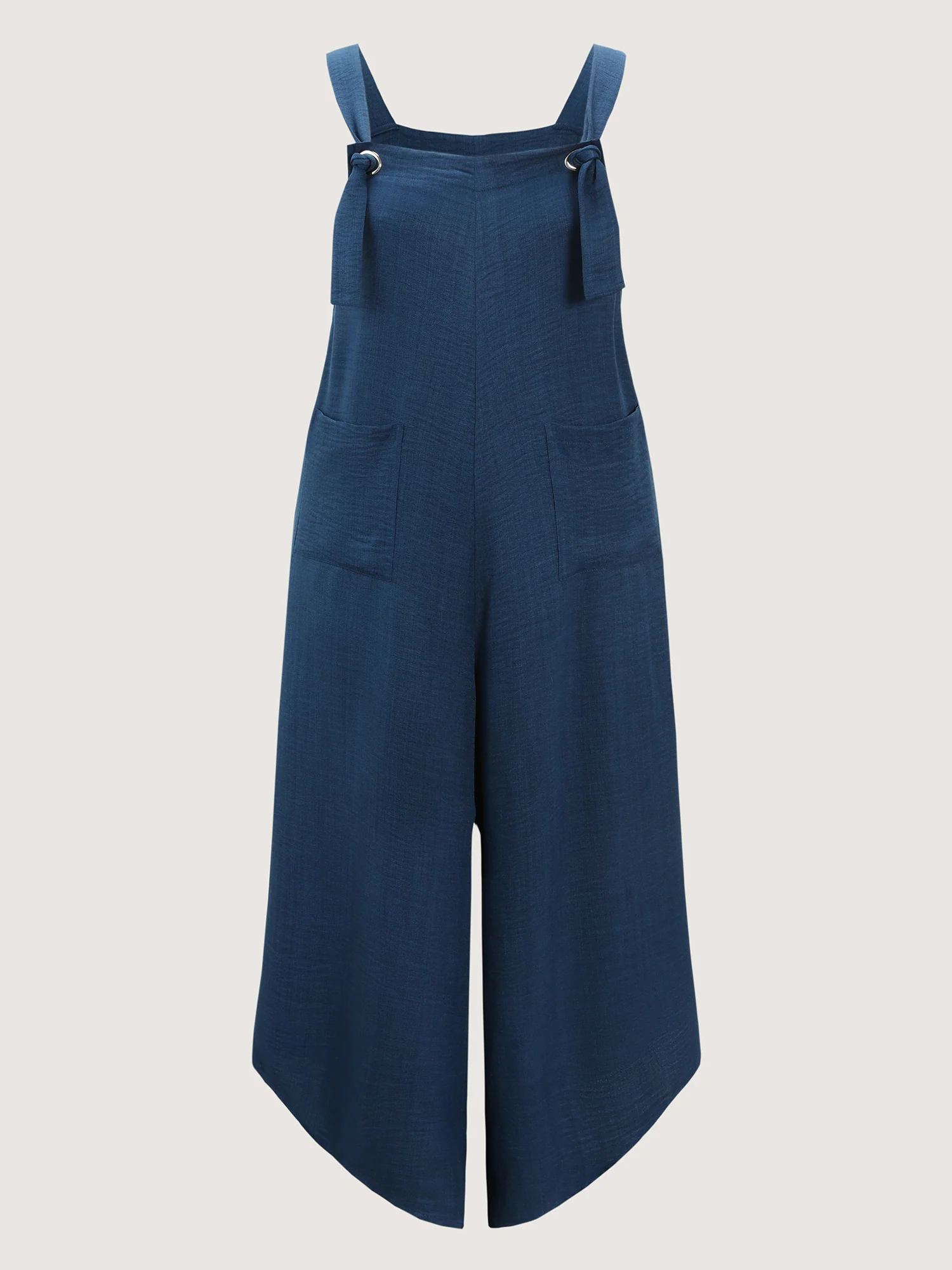 Adjustable Curvy Hem Pockets Overall Jumpsuit - Image 8