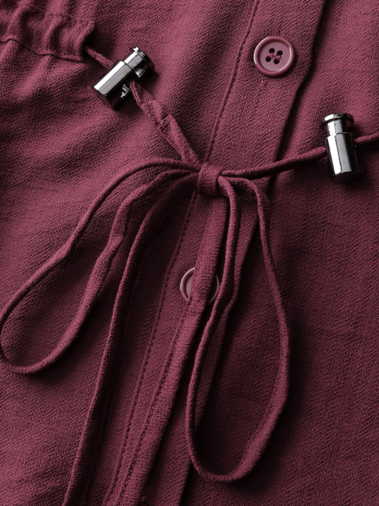 Adjustable Drawstring Button-Down Shirt - Image 5