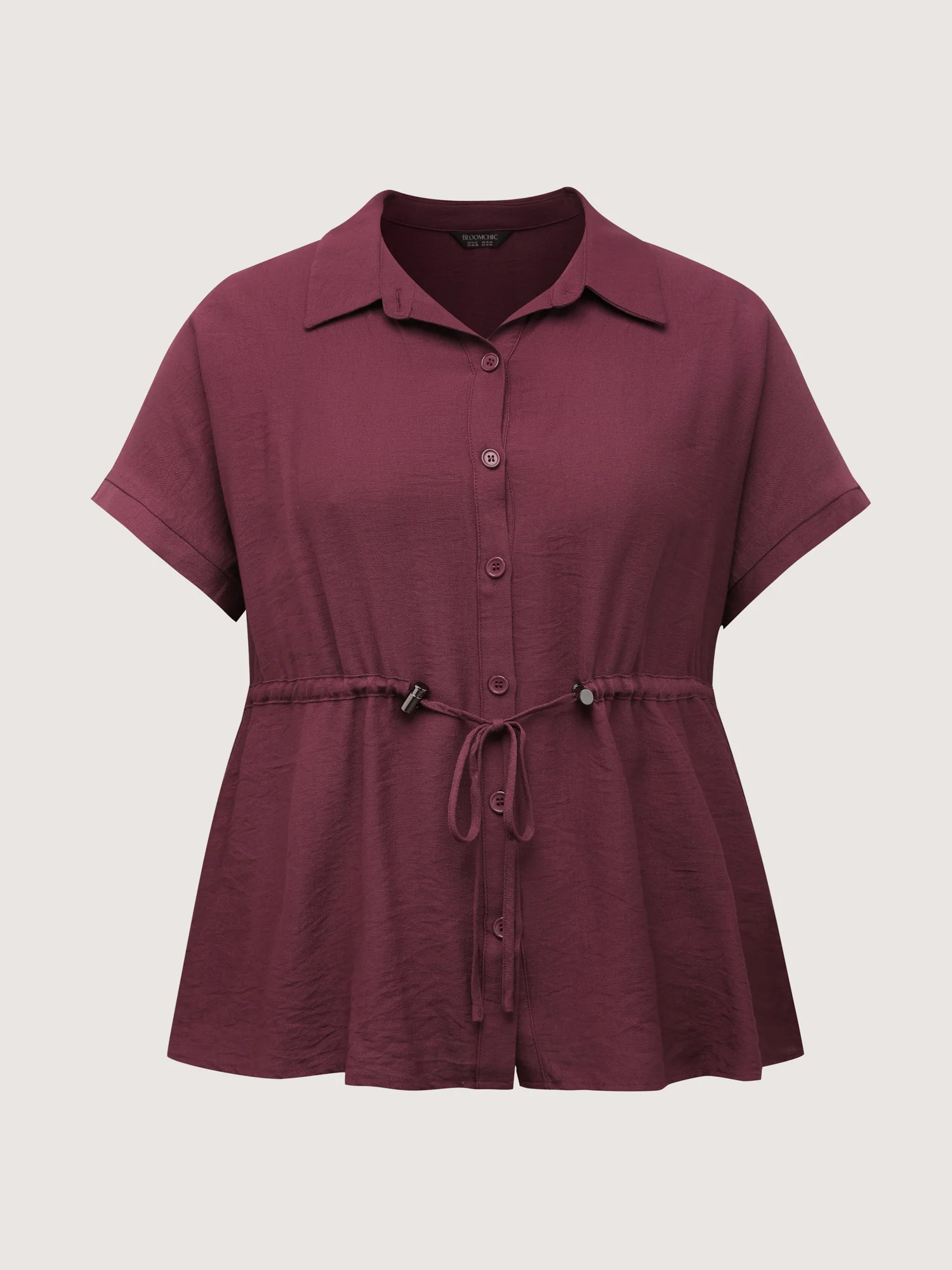 Adjustable Drawstring Button-Down Shirt - Image 6