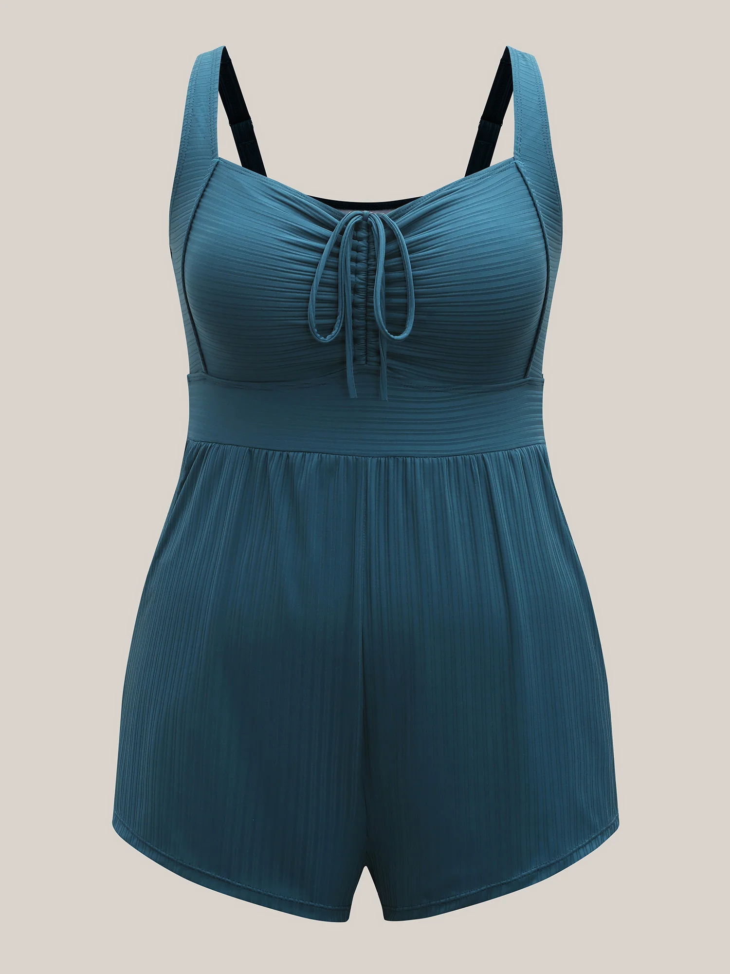 Adjustable Drawstring Pockets One-Piece Swimsuit - Image 8