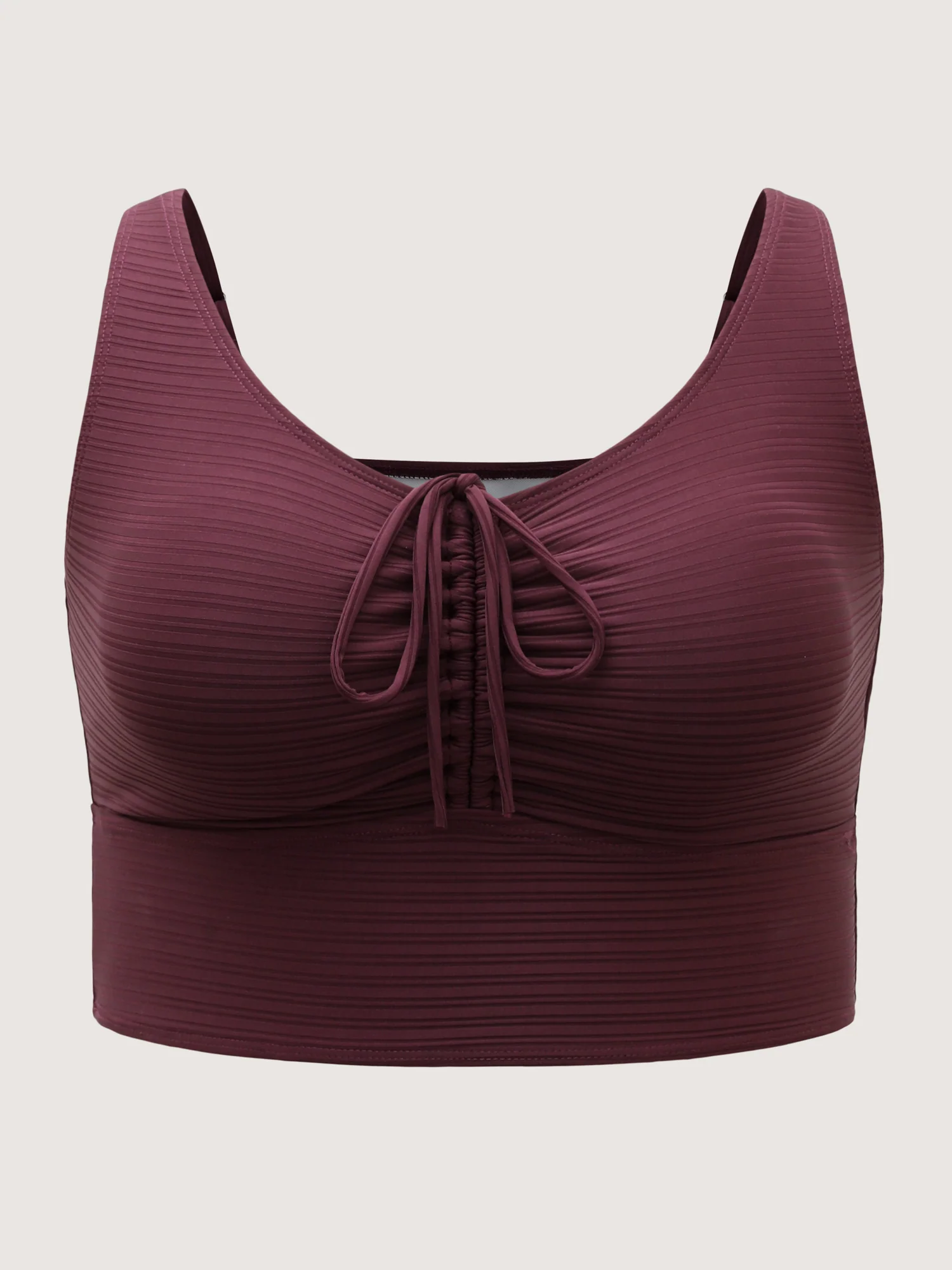 Adjustable Drawstring Scoop Neck Swim Top - Image 6