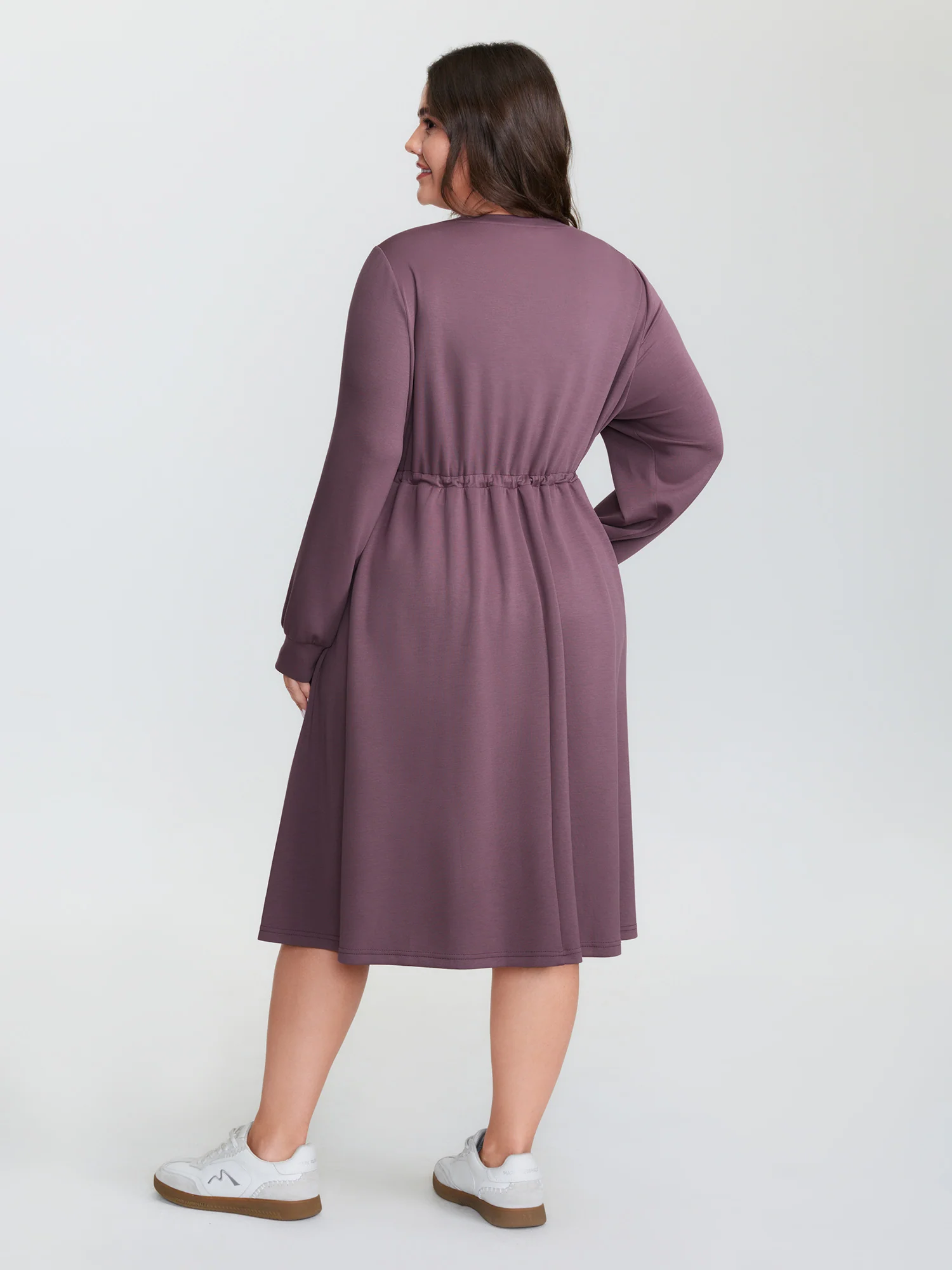 Adjustable Drawstring Side Midi Dress - Image 4