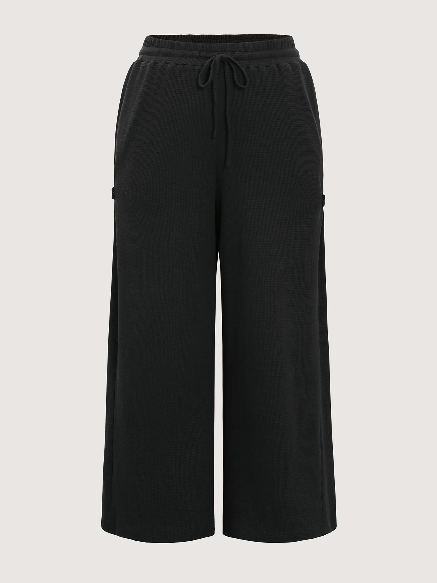 Adjustable Drawstring Wide-Leg Pants - Image 8