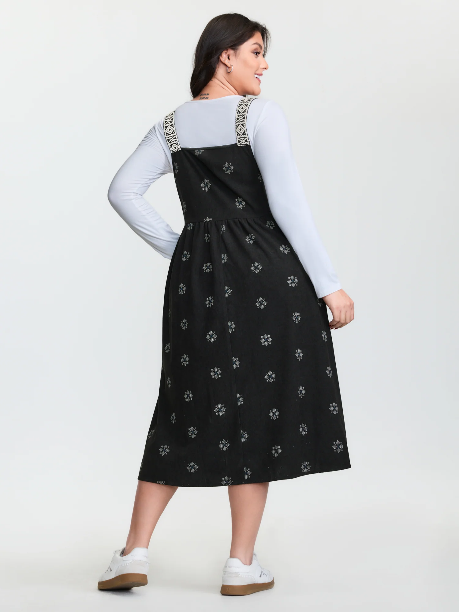 Adjustable Floral Midi Overall Dress - Image 5
