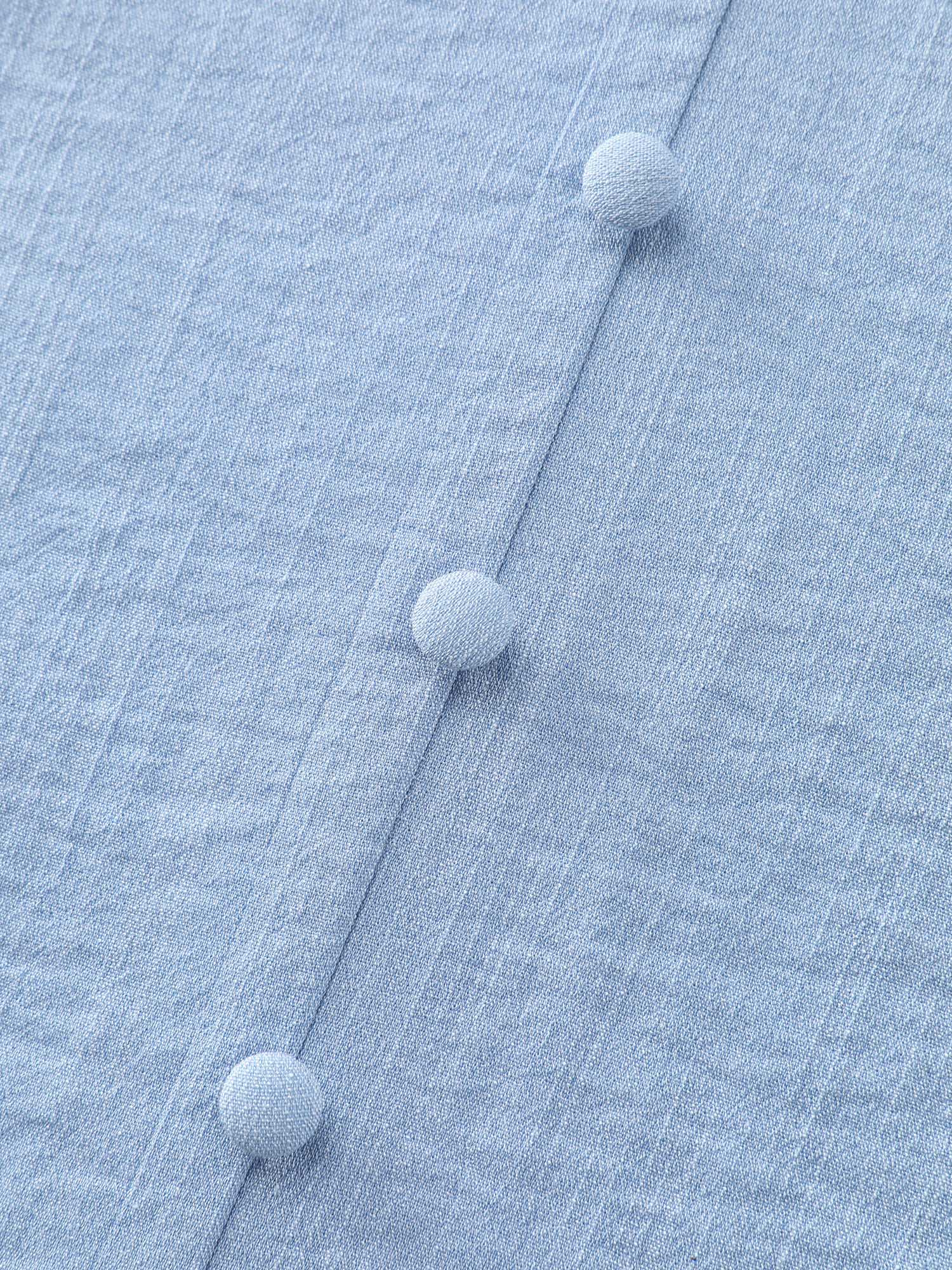 Adjustable Gathered Sleeve Button Blouse - Image 6