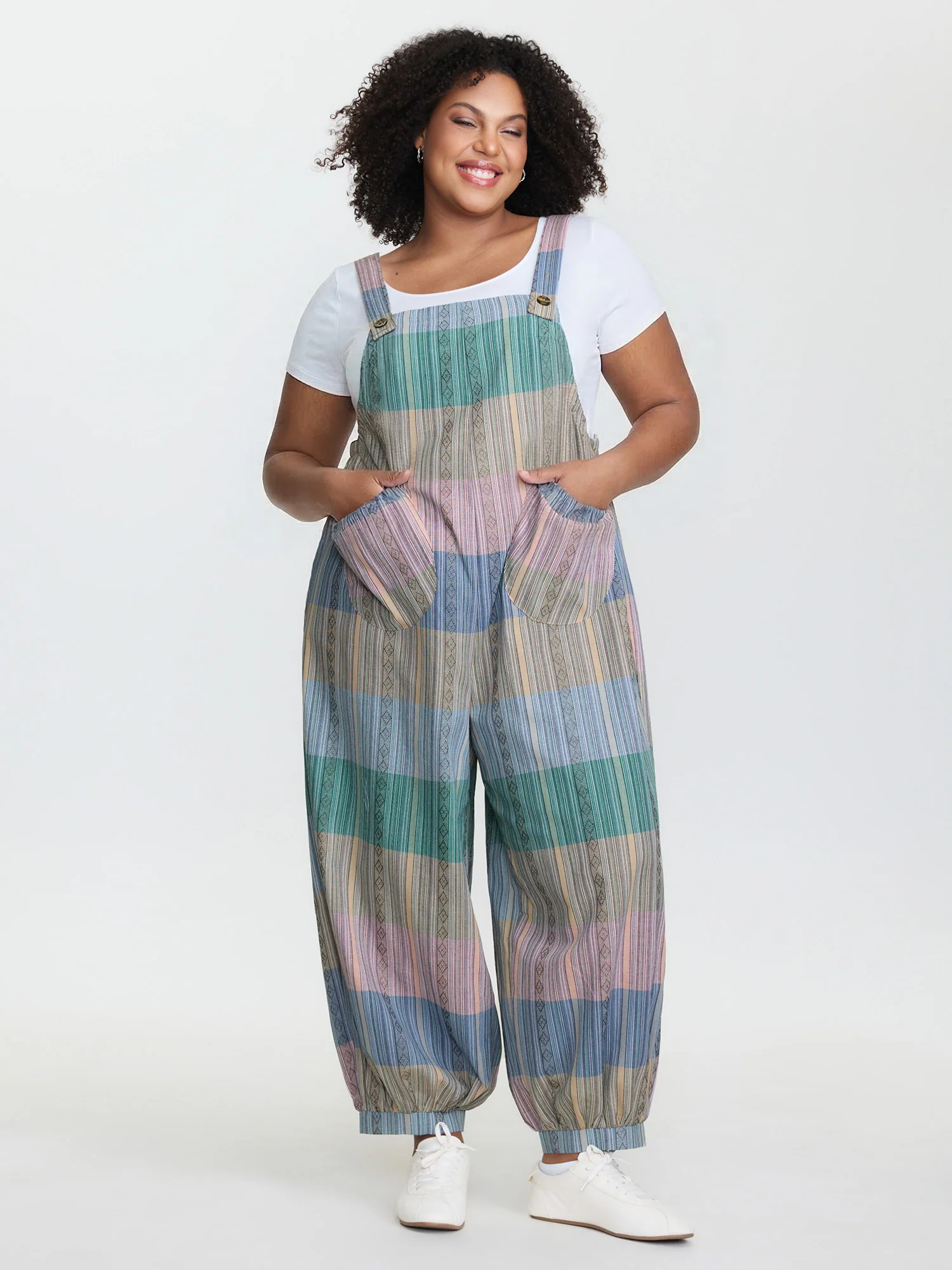 Adjustable Hem Colorblock Jumpsuit - Image 5