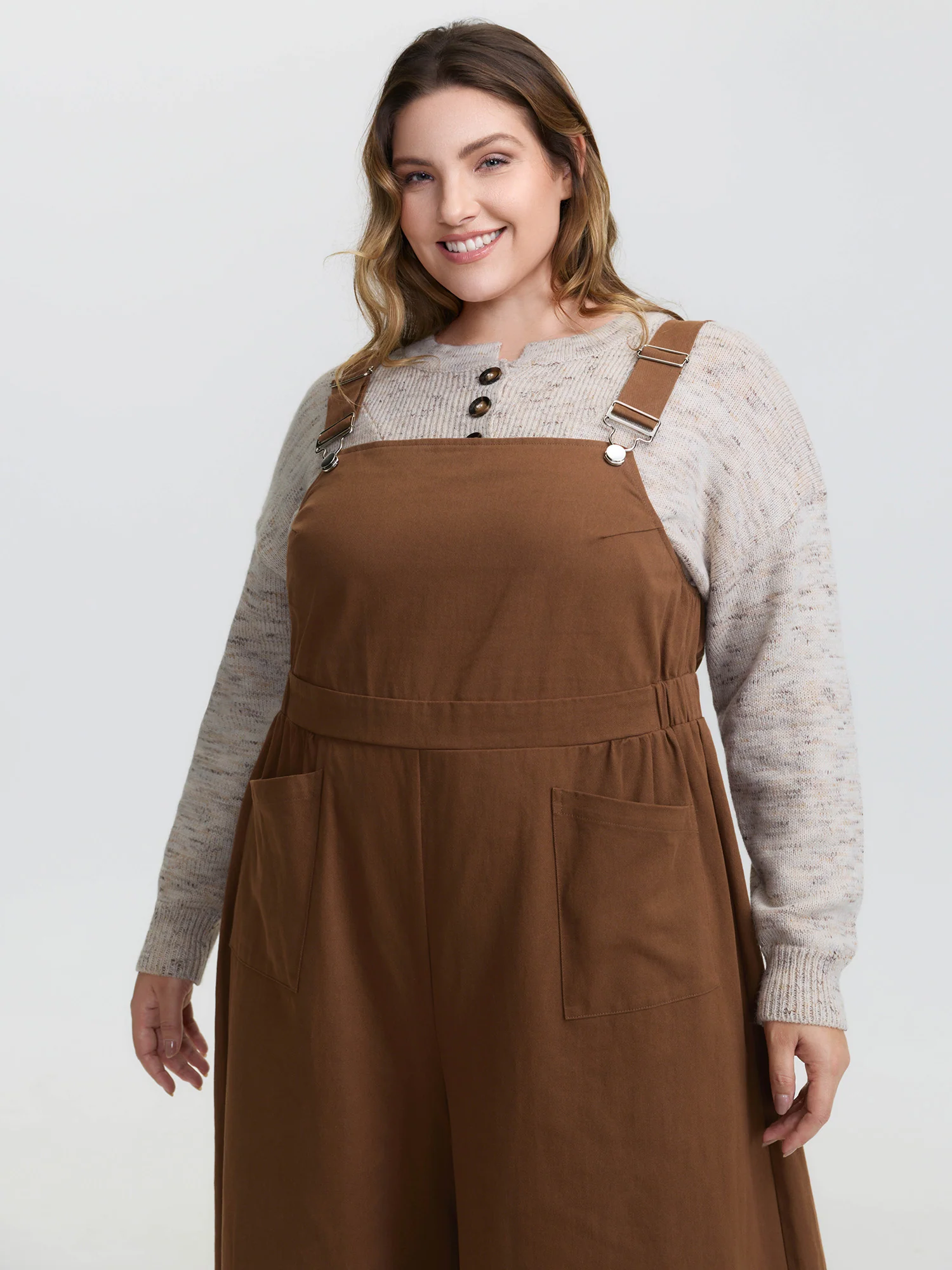 Adjustable Overall Strap Wide-Leg Jumpsuit - Image 2