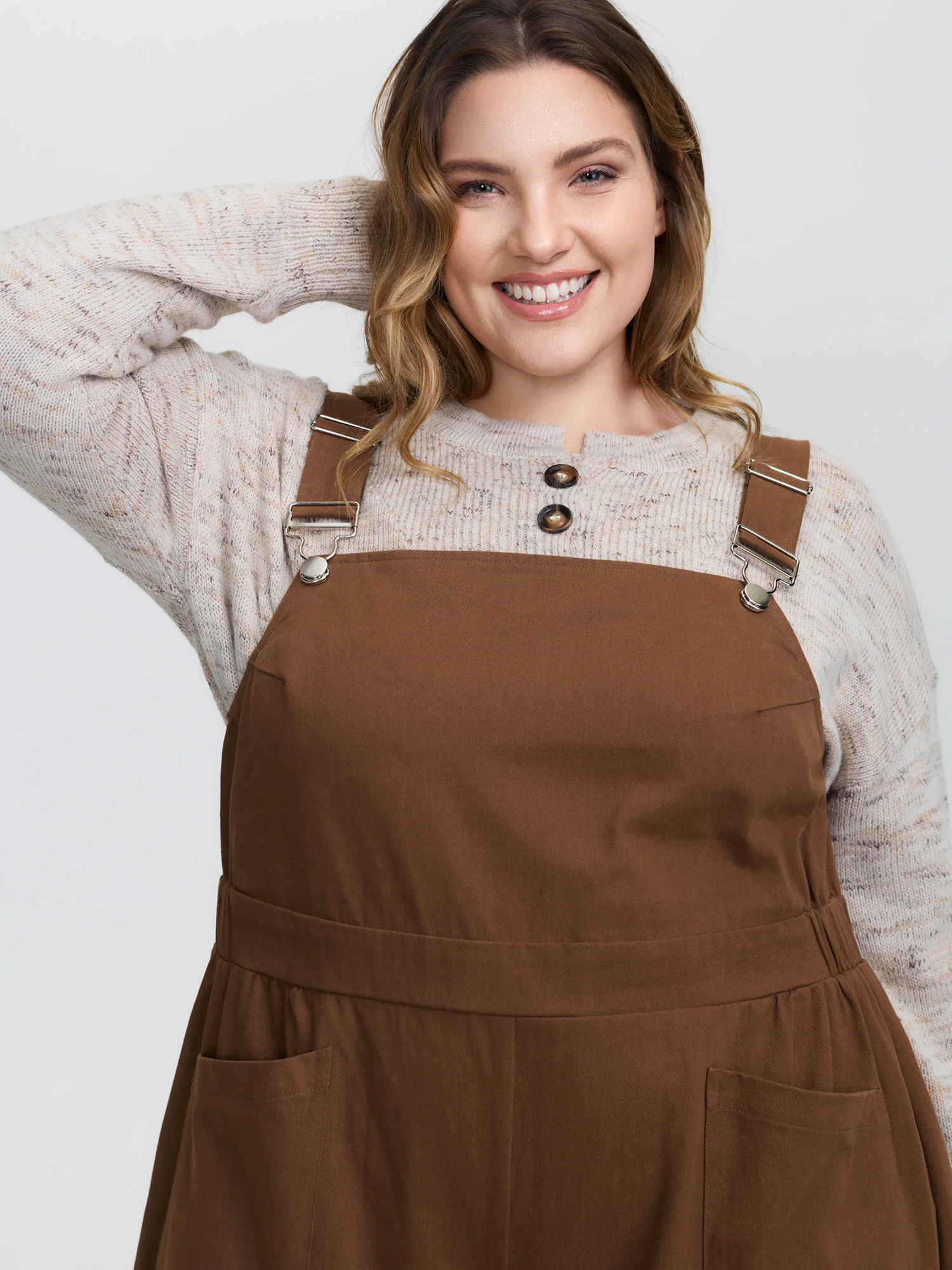 Adjustable Overall Strap Wide-Leg Jumpsuit - Image 3