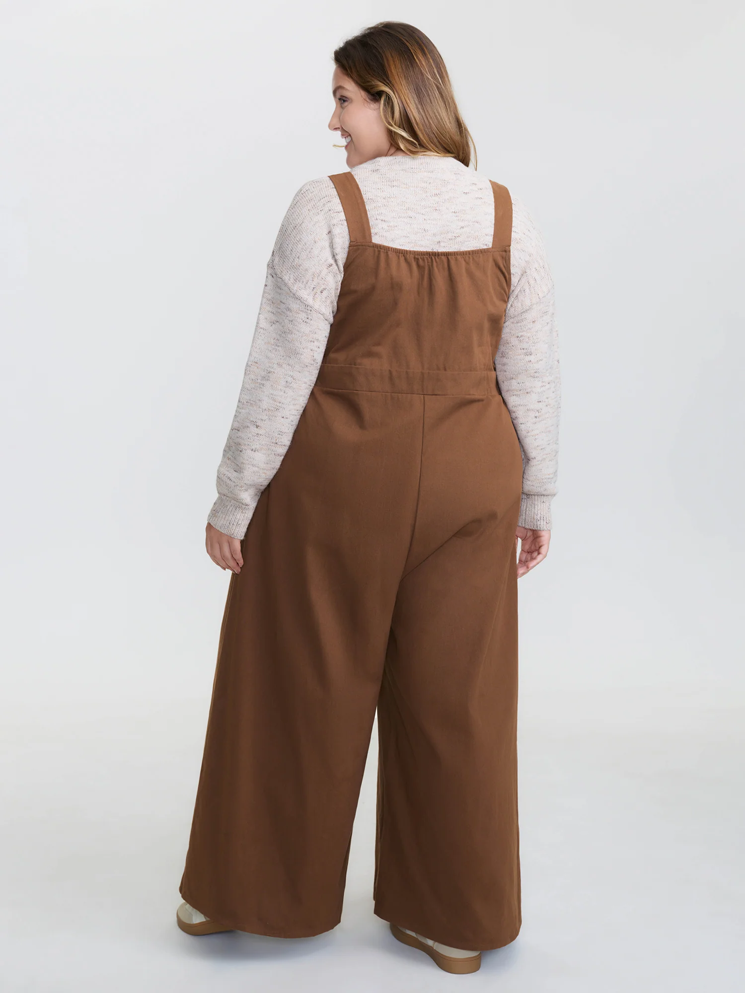 Adjustable Overall Strap Wide-Leg Jumpsuit - Image 5