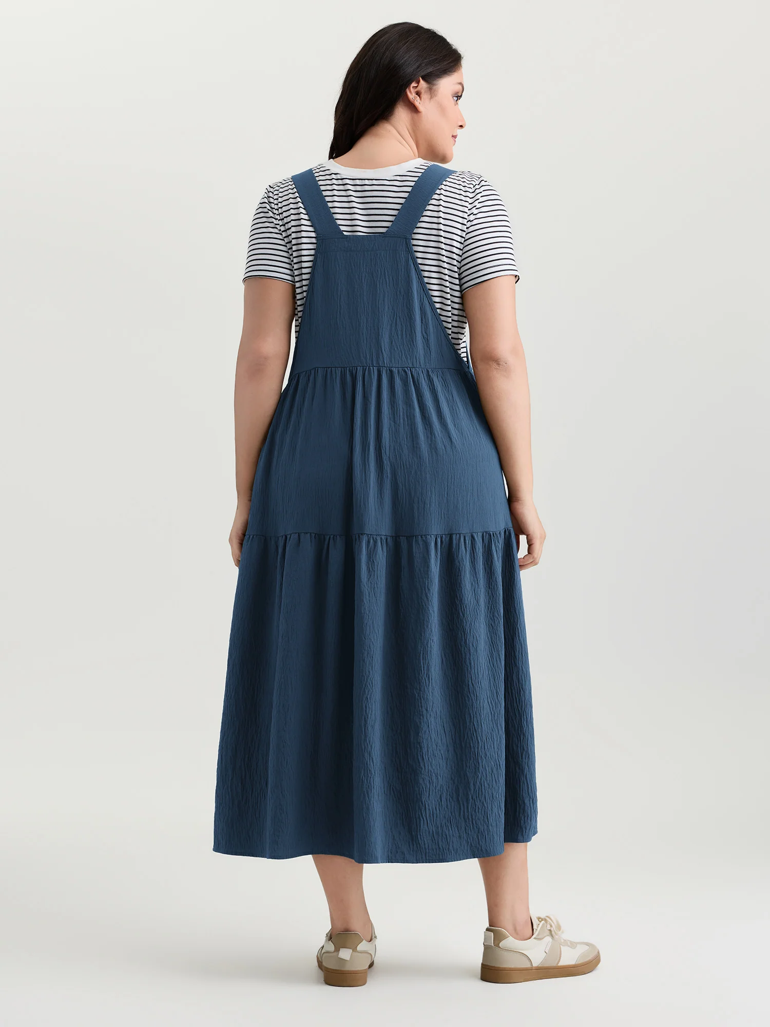 Adjustable Oversized Tiered Overall Maxi Dress - Image 11