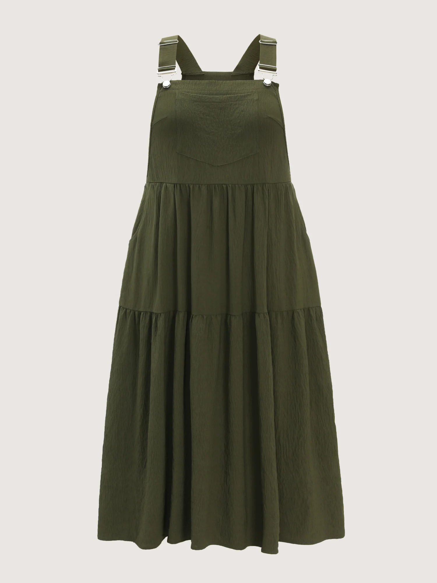 Adjustable Oversized Tiered Overall Maxi Dress - Image 7