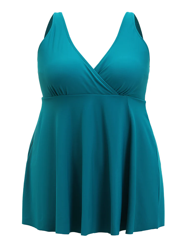Adjustable Straps Ruffles Wrap Split Swim Dress - Image 8