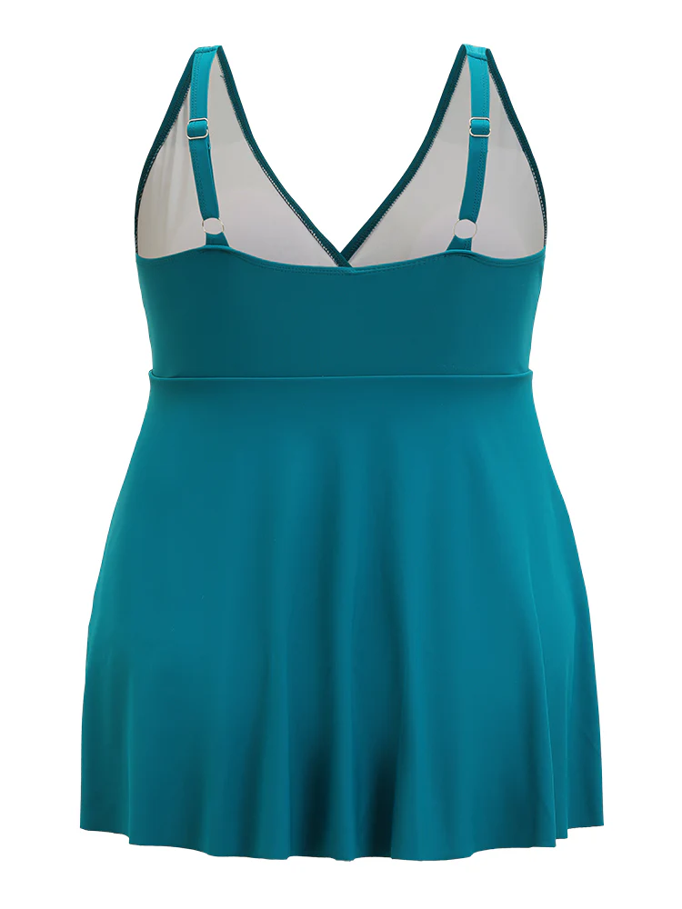 Adjustable Straps Ruffles Wrap Split Swim Dress - Image 9
