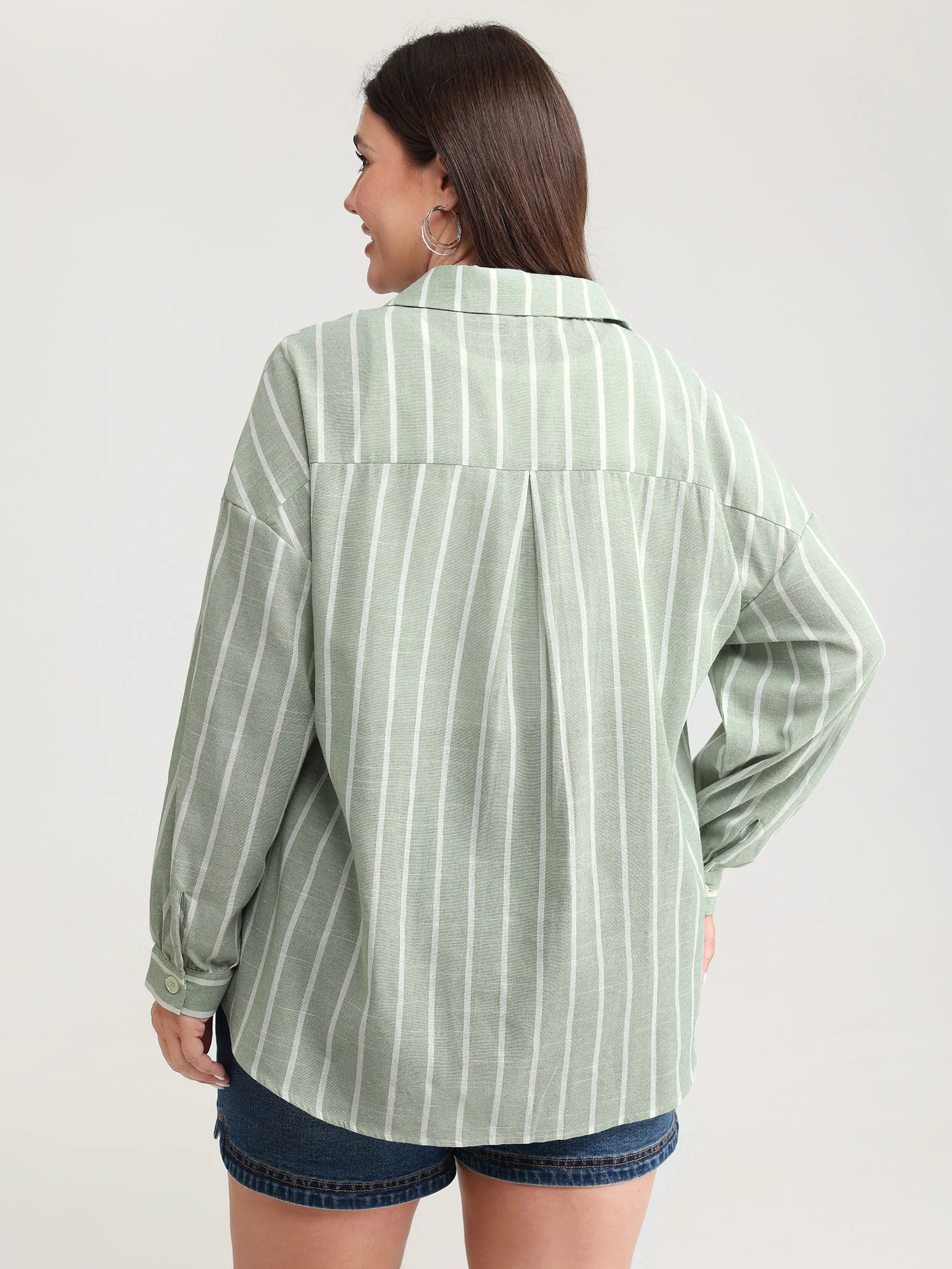 Adjustable Tab Sleeve Button-Down Shirt - Image 5