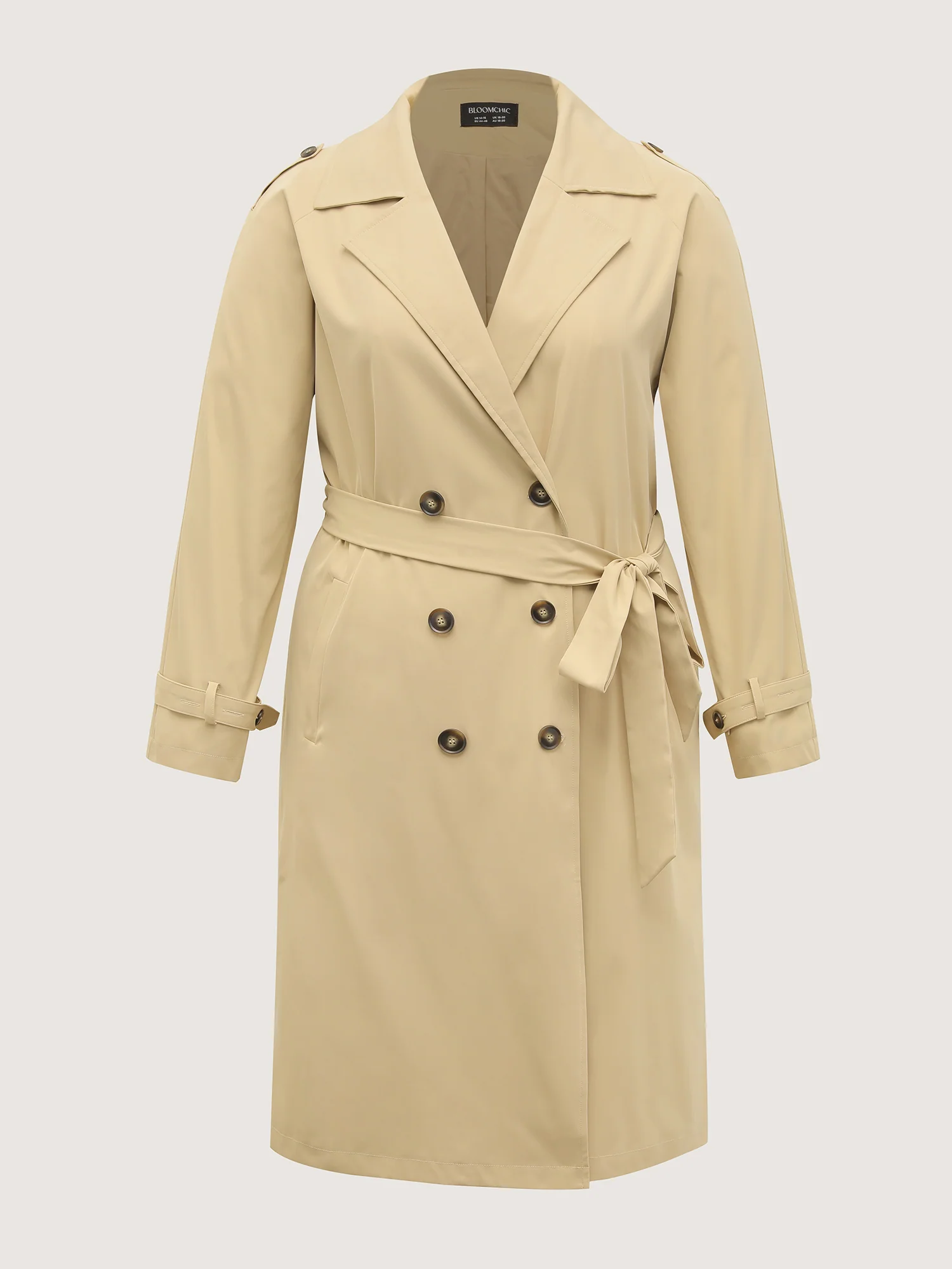 Adjustable Tab Sleeve Lined Trench Coat - Image 9