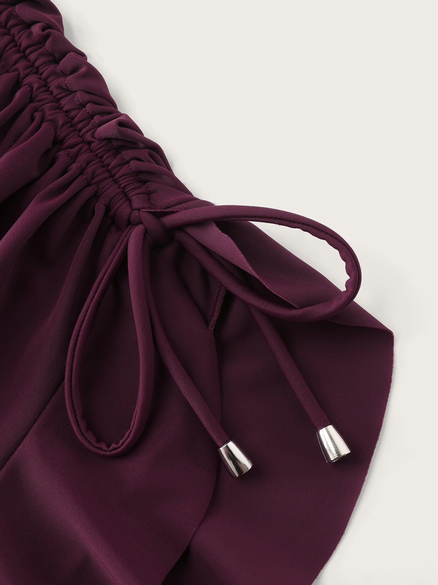 Adjustable Tie Ruffled Channel Drawstring Swim Dress - Image 8