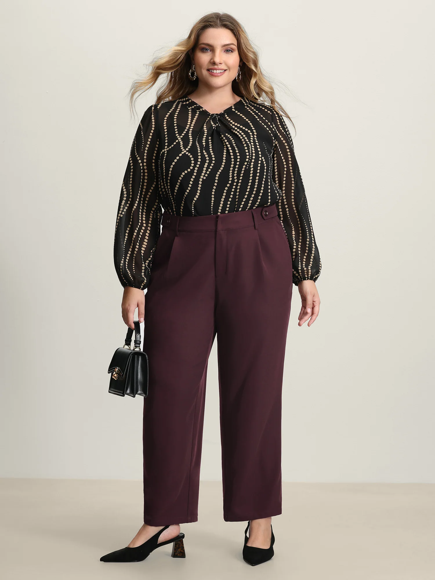 Adjustable Waist Straight-Leg Pants - Image 2