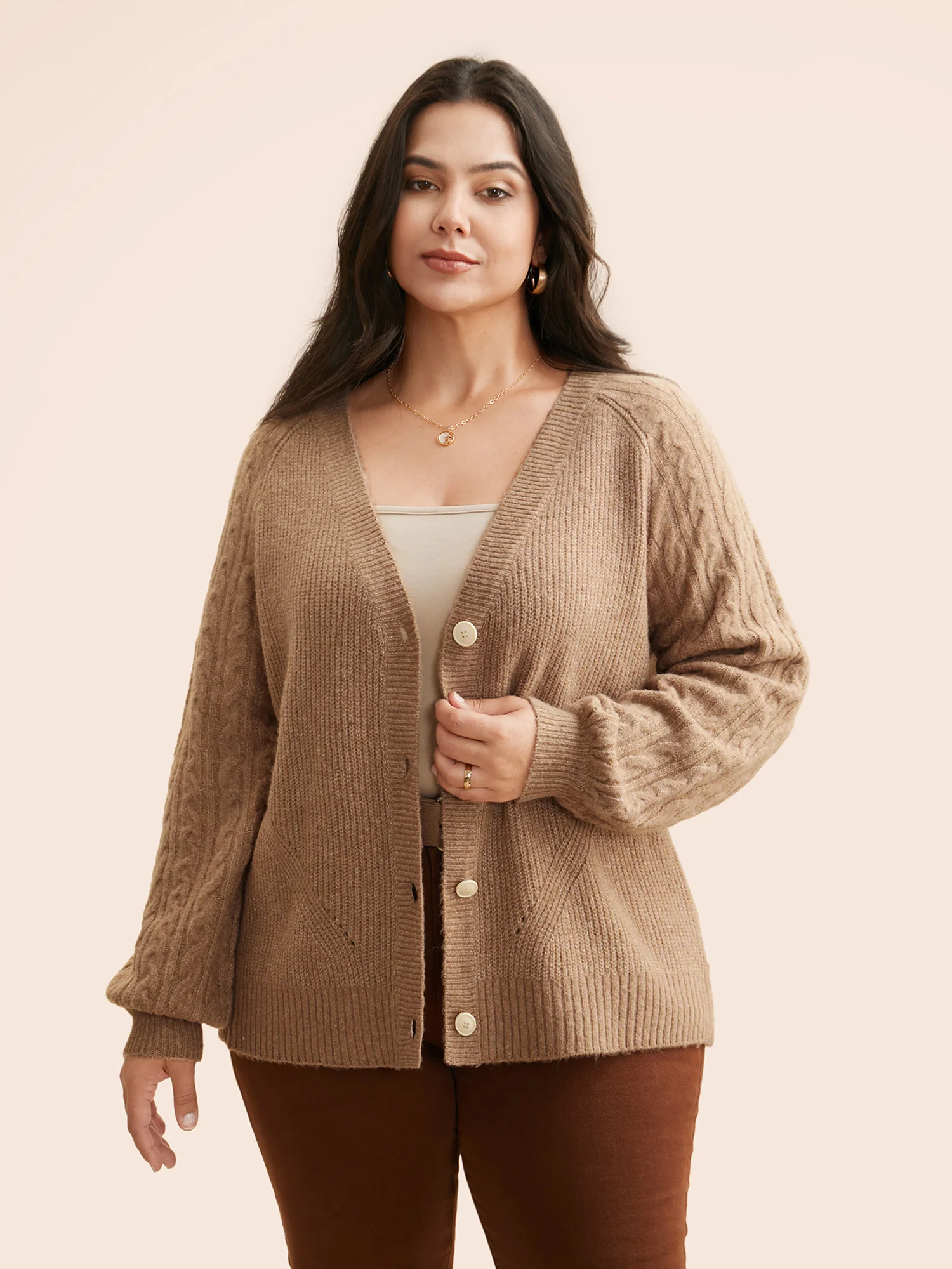 Air Cozy Cable Knit Cardigan - Image 3