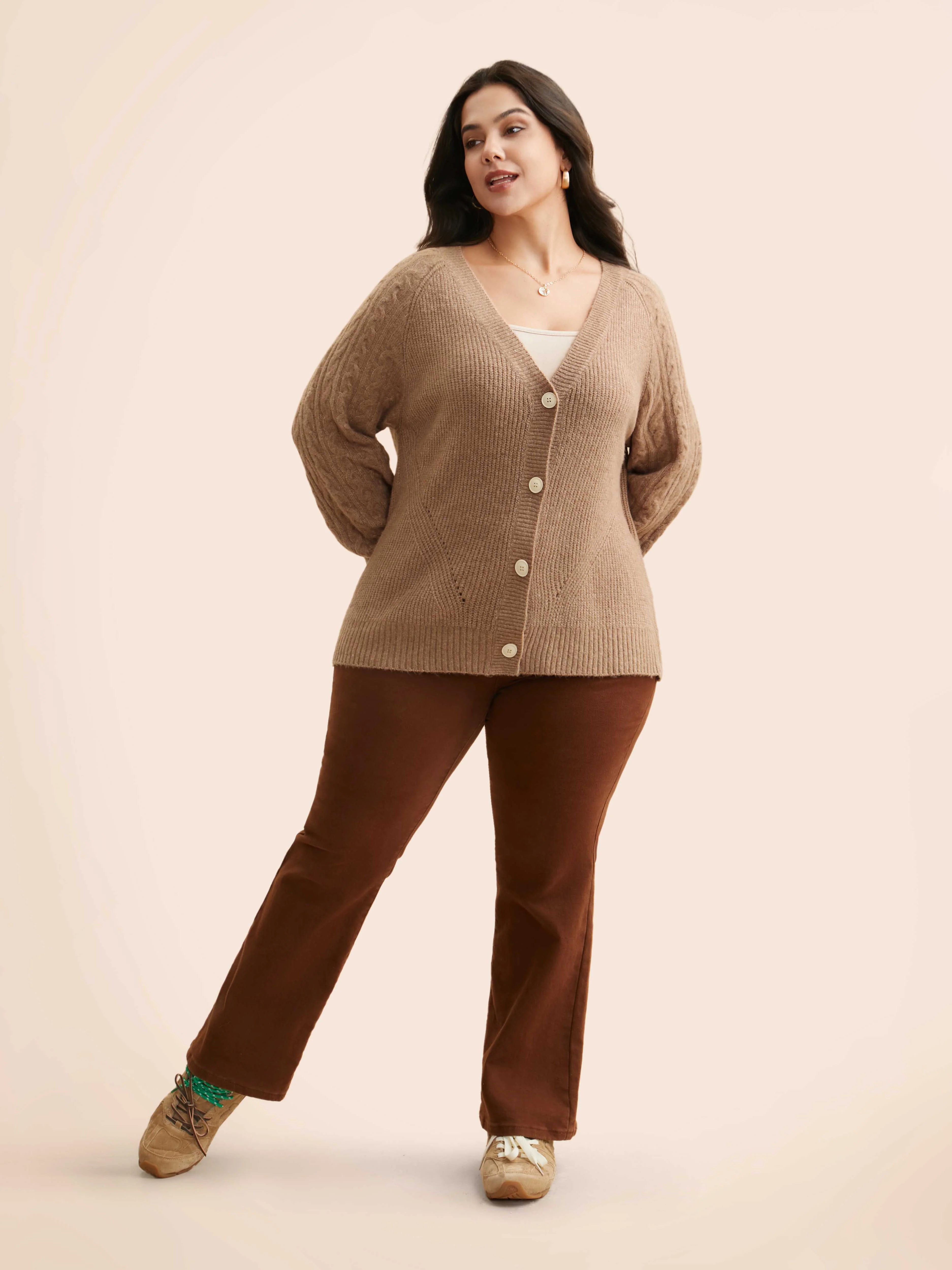Air Cozy Cable Knit Cardigan - Image 4